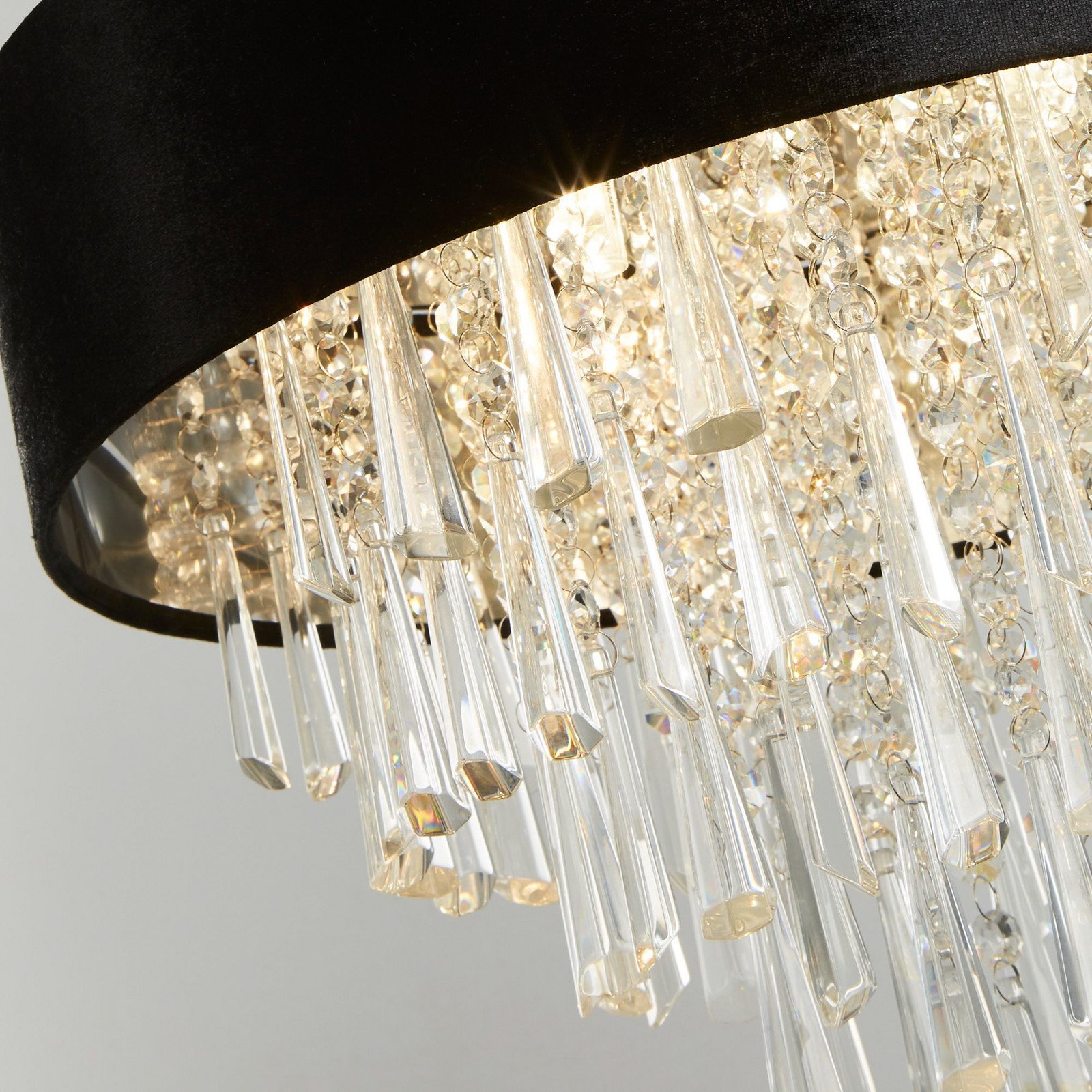 Searchlight Lampă suspendată Glamour cristal de sticlă negru G9 Ø 454 cm - Camera de zi / sufragerie - modern - negru crom