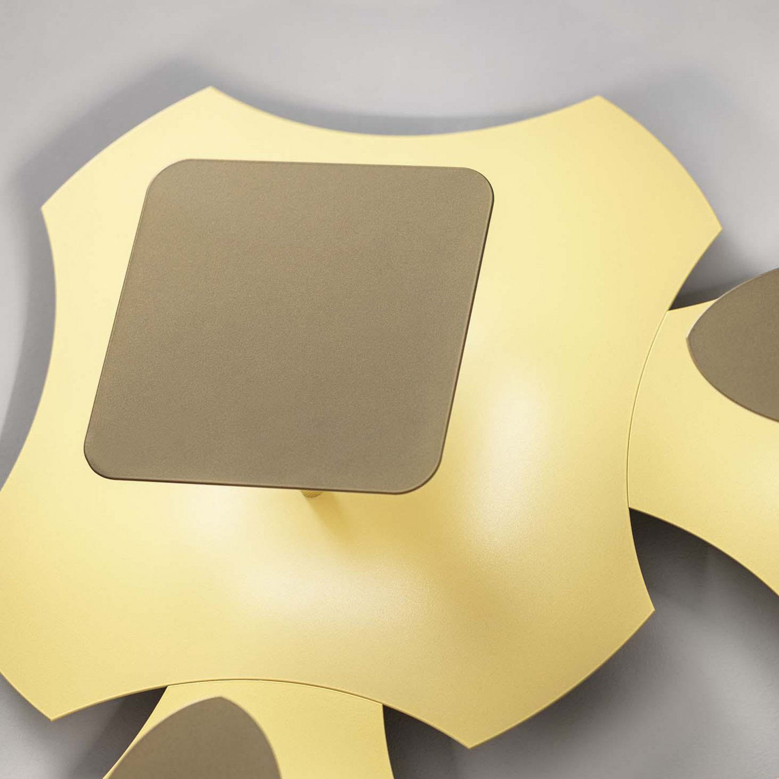 OLEV LED-Wandlampe ORNATO SQUARE, gold/braun, Metall 2.700 K