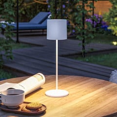 Paulmann Tuni lámpara de mesa LED recargable, blanca, plástico, IP44