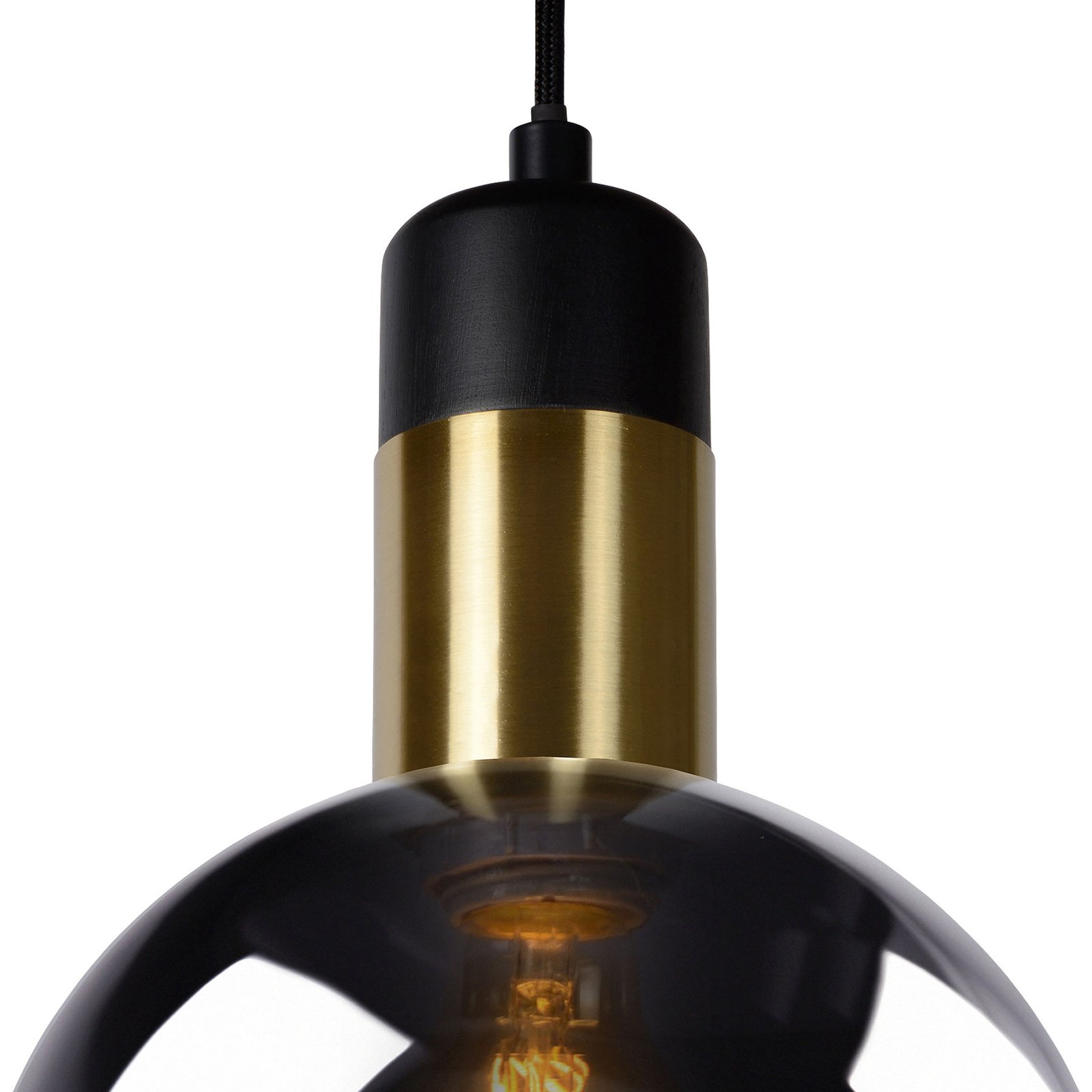 Julius hängande lampa, enkel belysning, rökgrå, Ø 28 cm