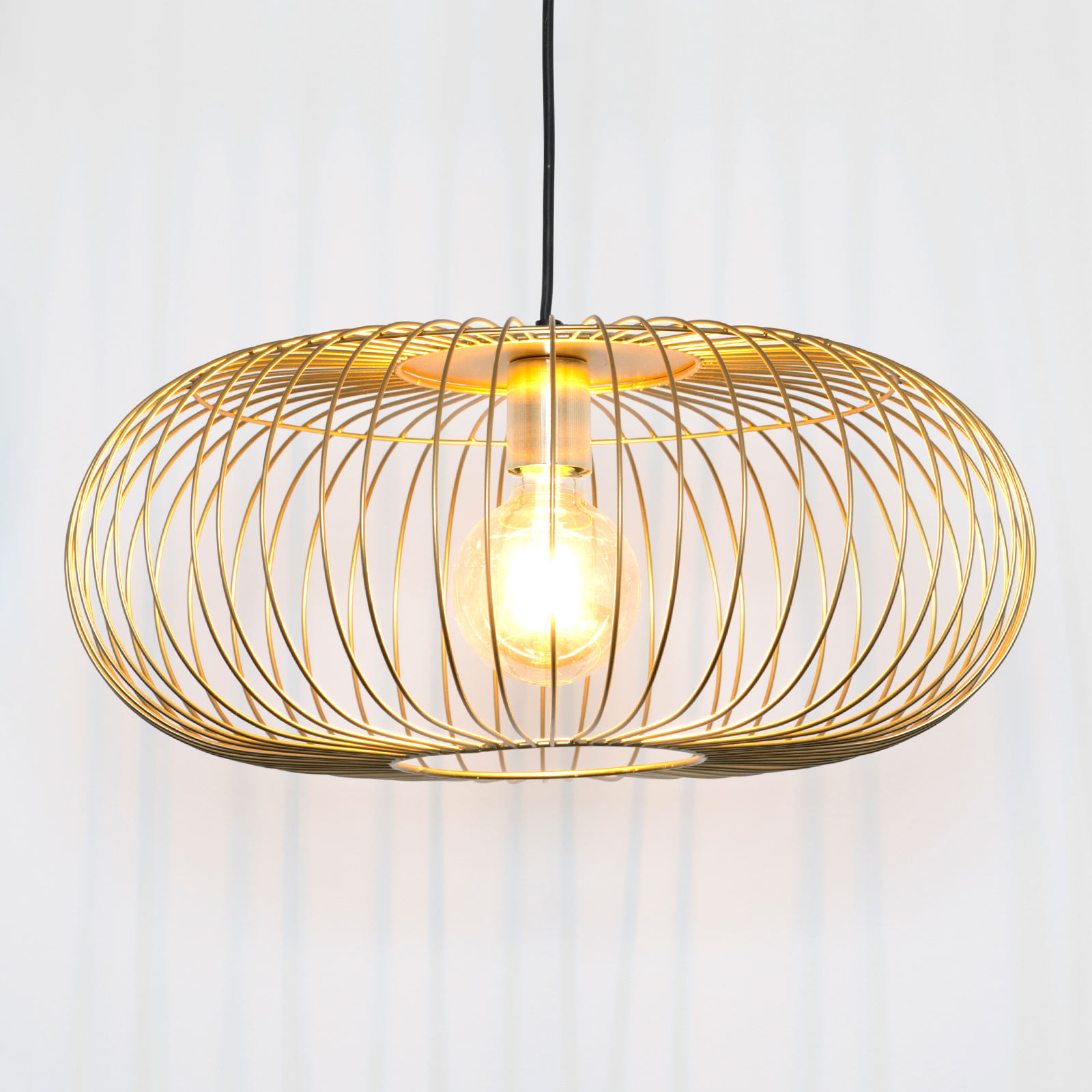 J. Holländer Protetto hanging light, gold, Ø 40 cm, for Living / Dining Room, iron, E27, 40 W, energy efficiency: A++