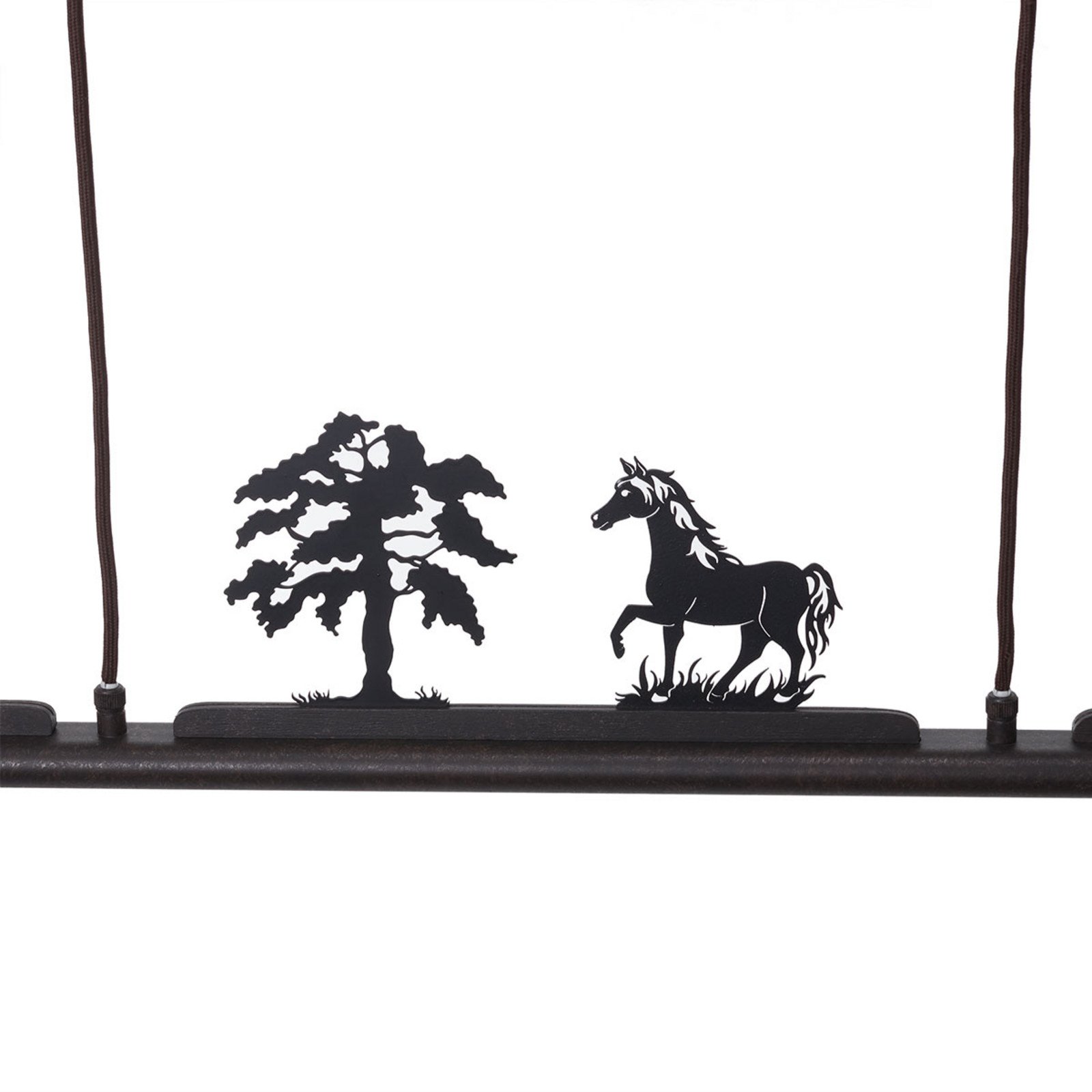 Menzel Anteo lampă susp. LED 7 motive de la fermă - Camera de zi / sufragerie - Casă de țară / Rustic - maro-negru - Metal