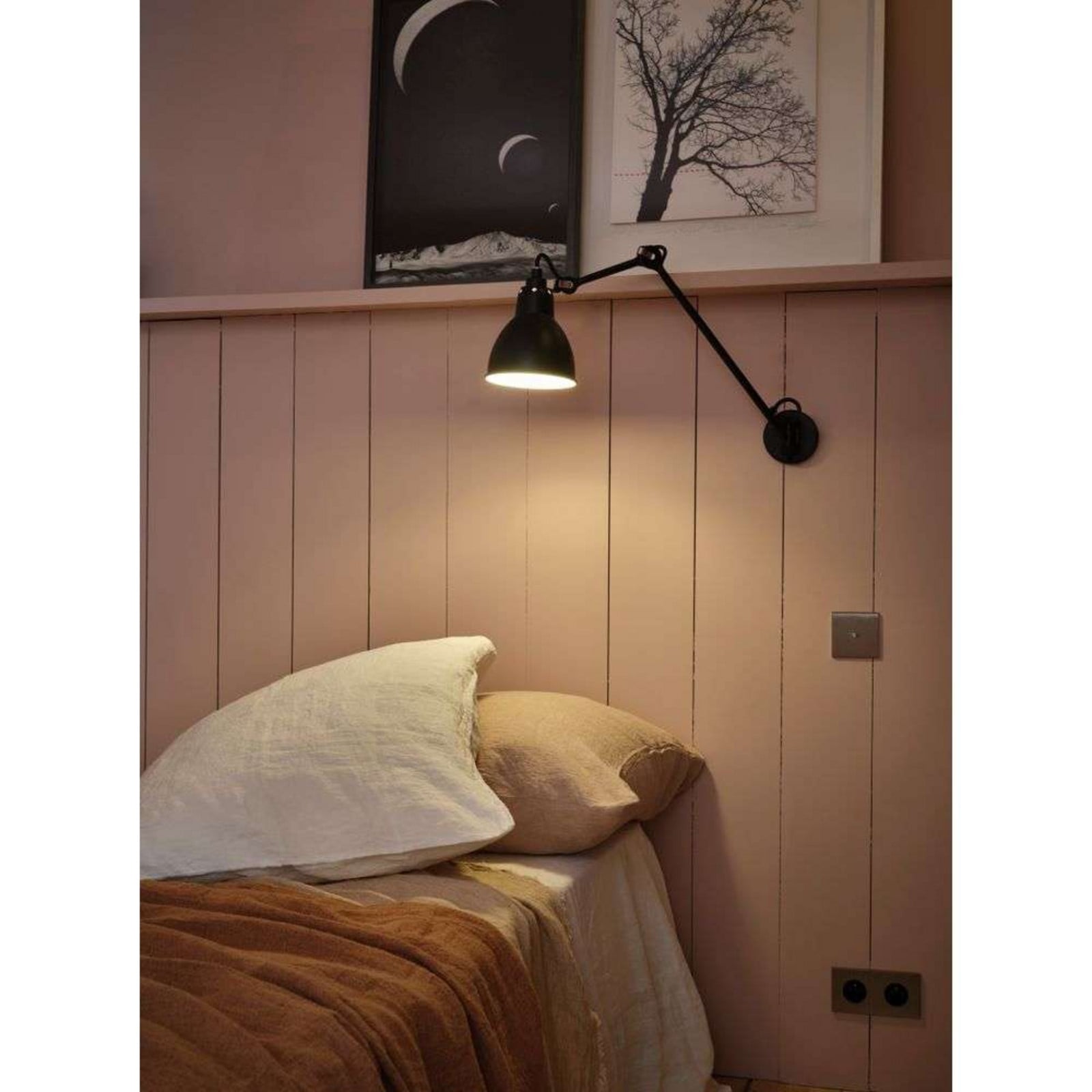 104 Wandleuchte Schwarz/Schwarz/Kupfer Lampe Gras - Wohnzimmer - Metall