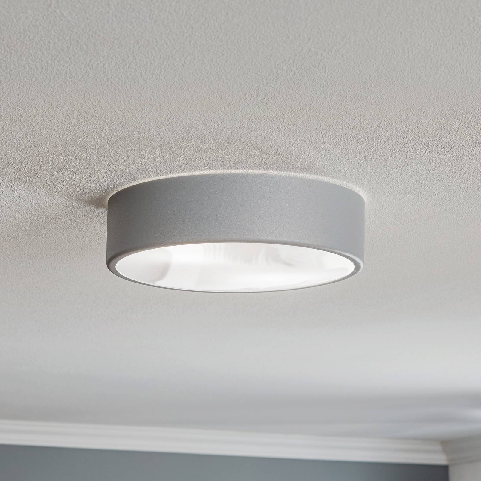 TEMAR LIGHTING Plafonnier Cleo 300 IP54 Ø 30 cm gris