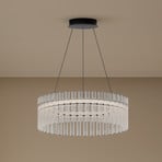 Lucande LED-Hängeleuchte Luma, Ring, schwarz, Glas, Ø 60cm