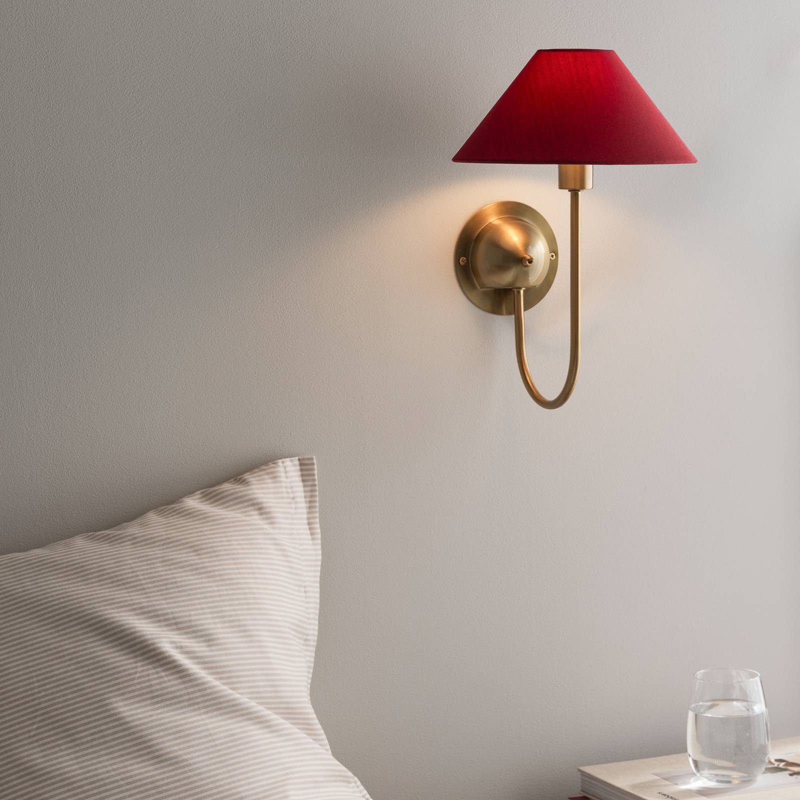 Lampa ścienna Globen Lighting IRIS, bordowy, wysokość 32 cm