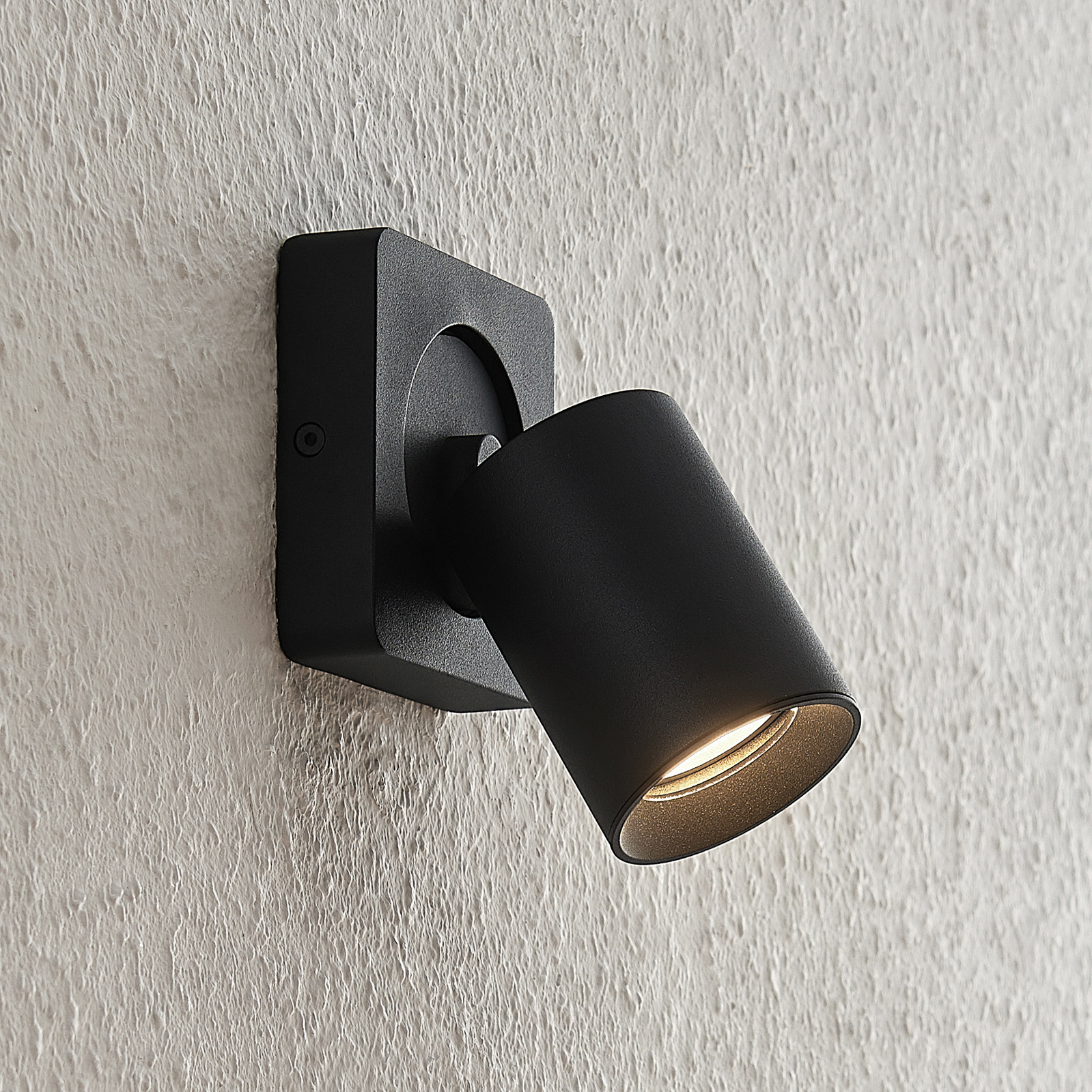 Arcchio Leevya plafón 1 luz angular negro