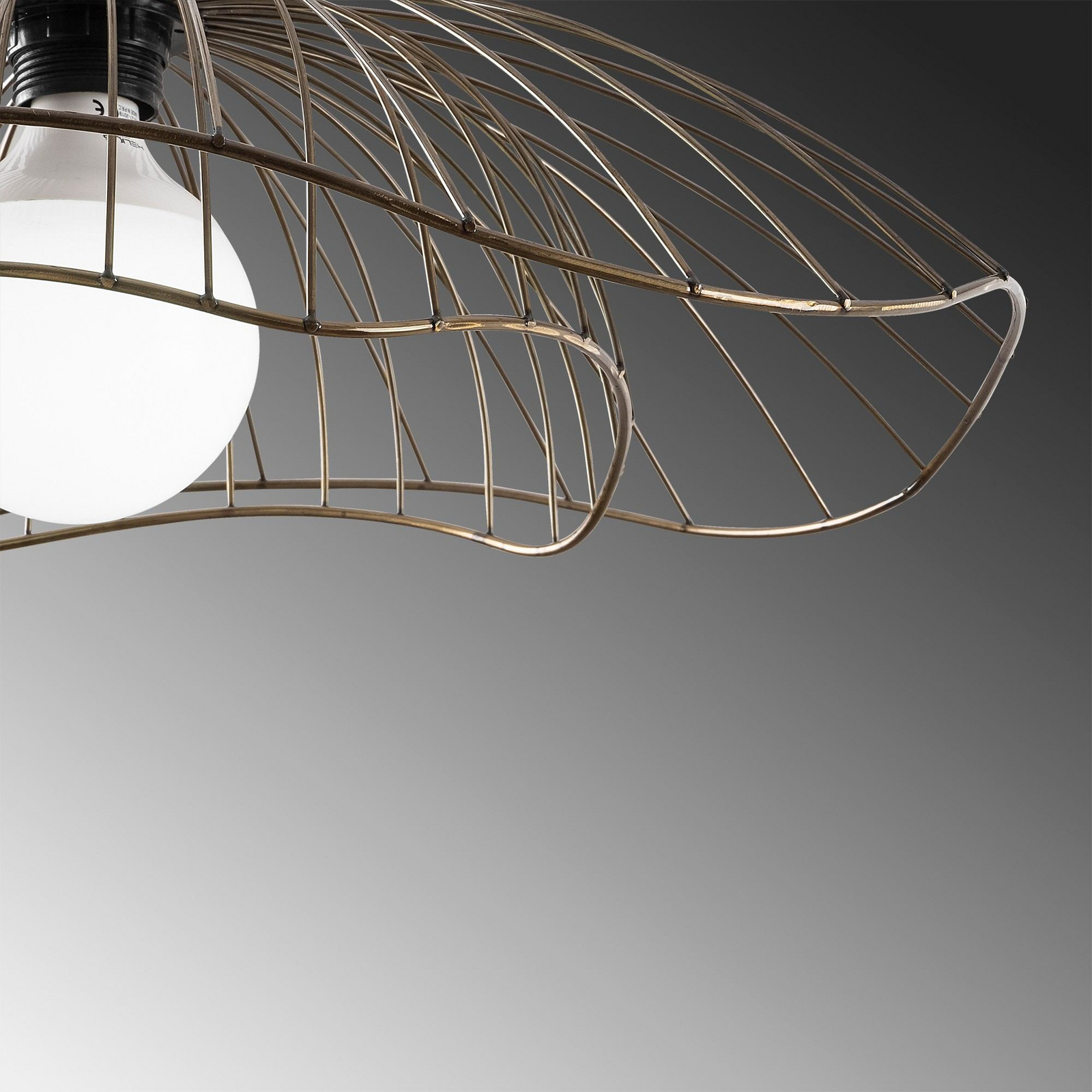 Hängeleuchte Tel, altmessing, Ø 50 cm, 1-flammig, Metall