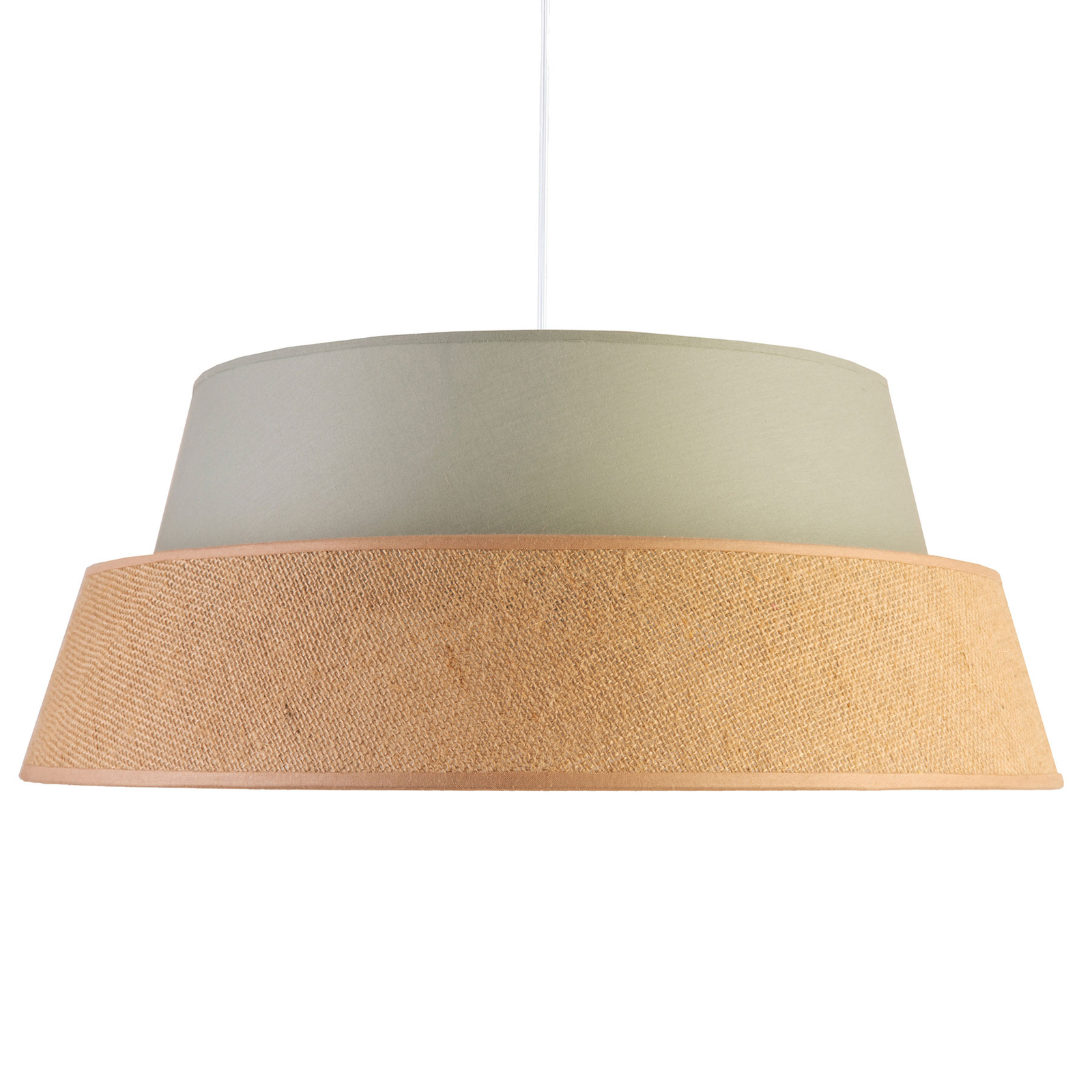 DUOLLA Galaxy Soft Nature hanging light, grey/brown, for Living / Dining Room, jute fabric, cotton fabric, E27, 40 W, energy efficiency: A++, H: 20 cm