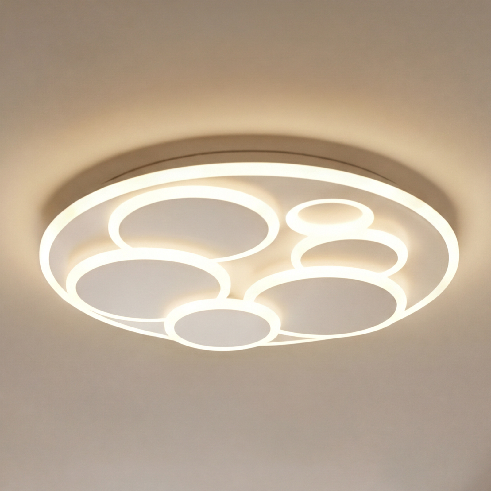 LED-Deckenlampe Dots, weiß, Ø 50 cm, Metall/Acryl, CCT LED-Deckenlampe Dots, weiß, Ø 50 cm, Metall/Acryl, CCT