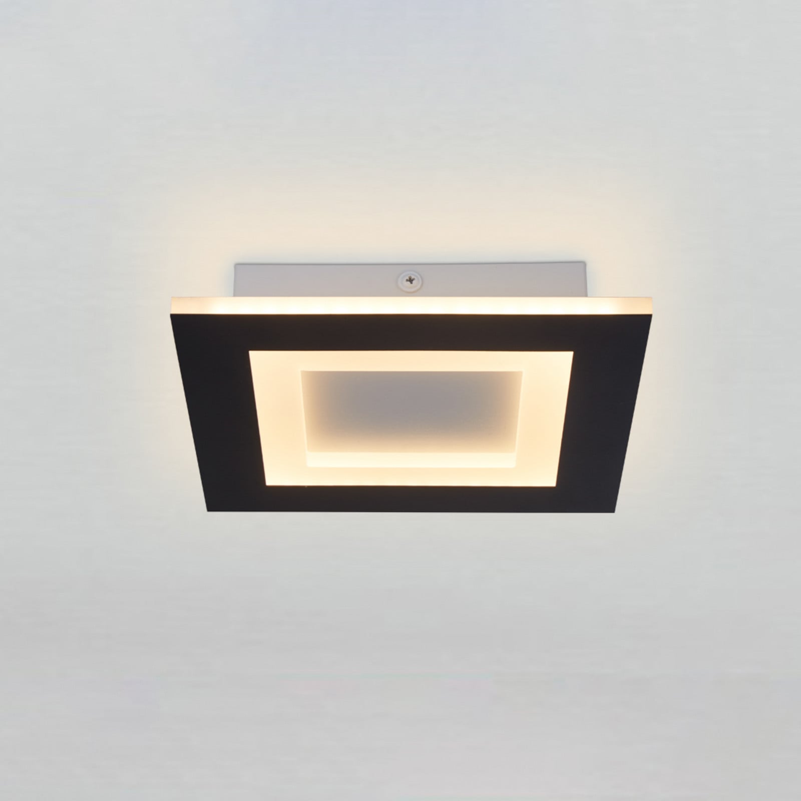 Searchlight Plafonieră LED Squary lungime 25 cm fier negru/alb CCT - Camera de zi / sufragerie - Modern - negru alb - Metal