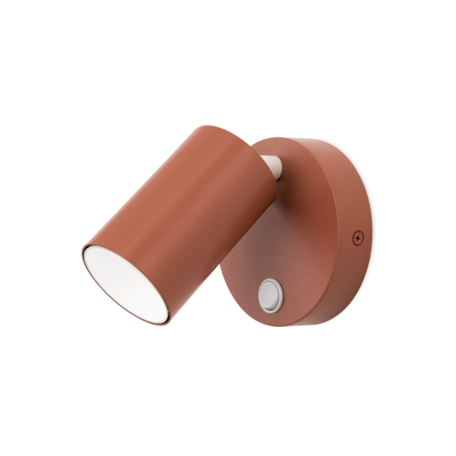 Penn wall spotlight, coral red, Ø 10.5 cm, steel/aluminium