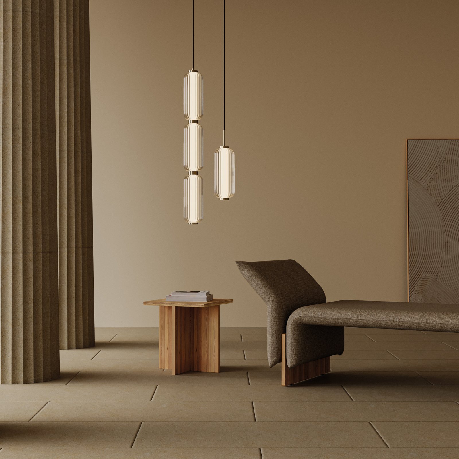 Elma LED-Pendellampe, schwarz/transparent - Aromas del Campo