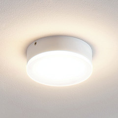 Lámpara de techo LED Leonta de Lindby, blanca, atenuable