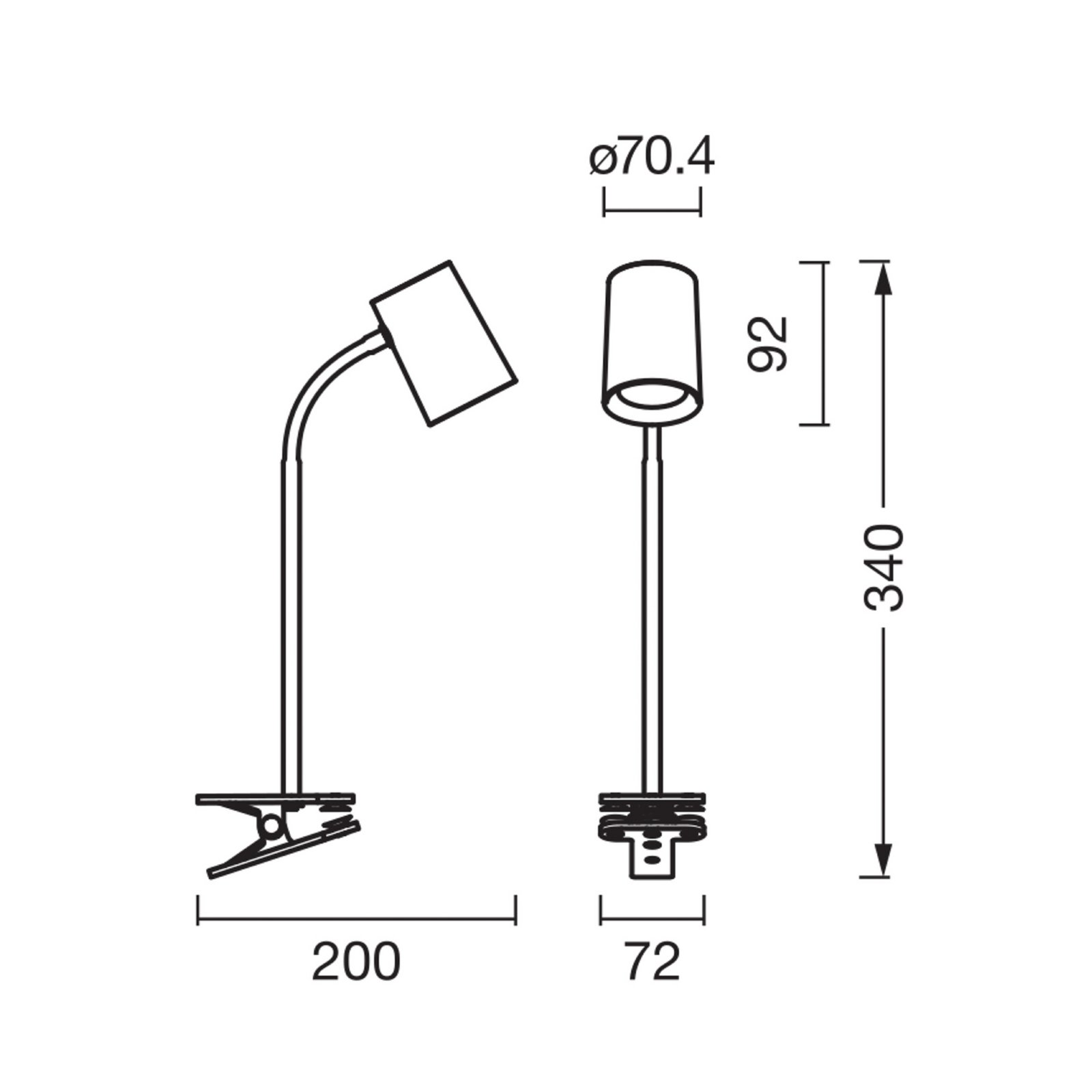 Lampa cu clemă OSRAM Office Line Desk Trapezium Clip alb GU10