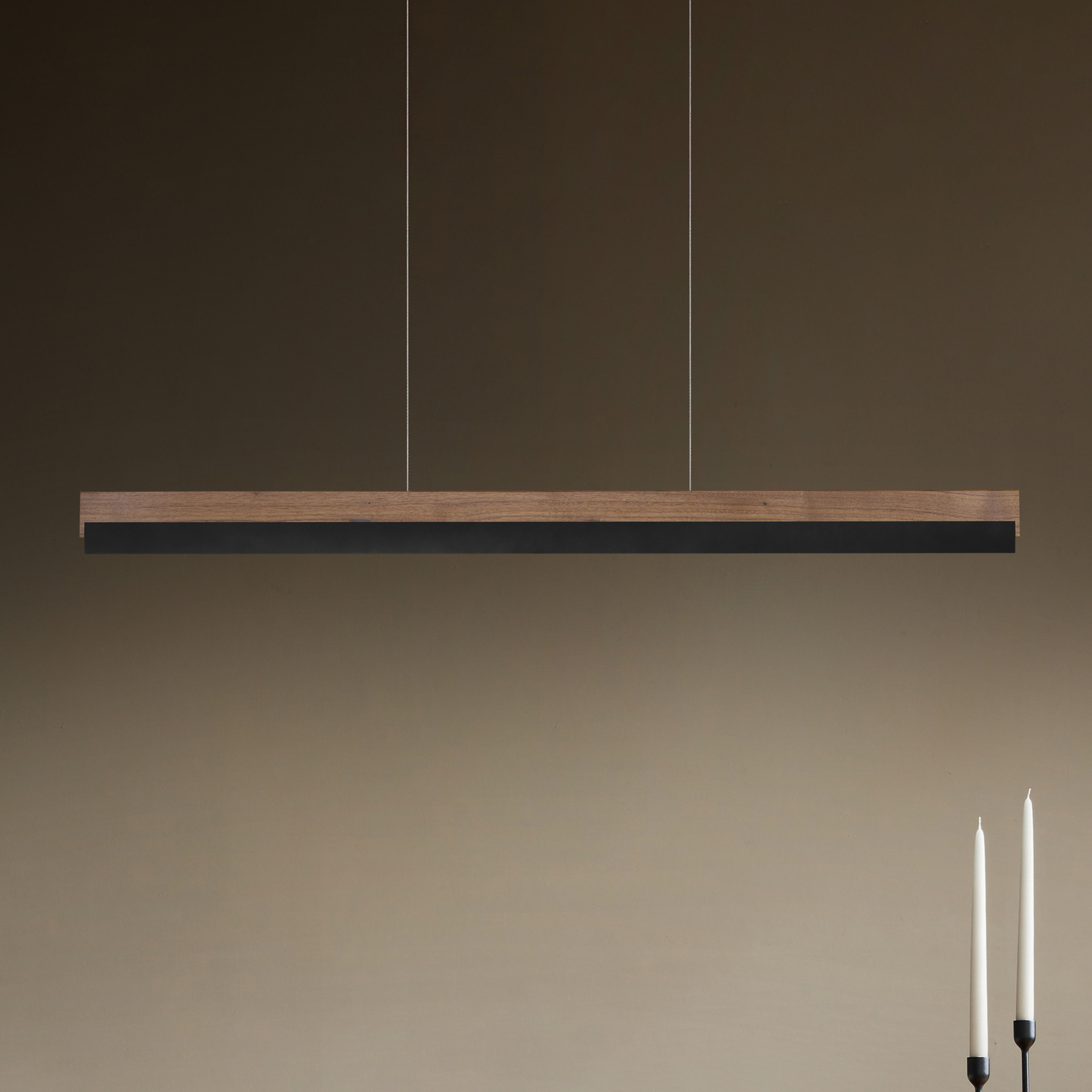 Rothfels Keijo colgante LED negro/nuez 103 cm