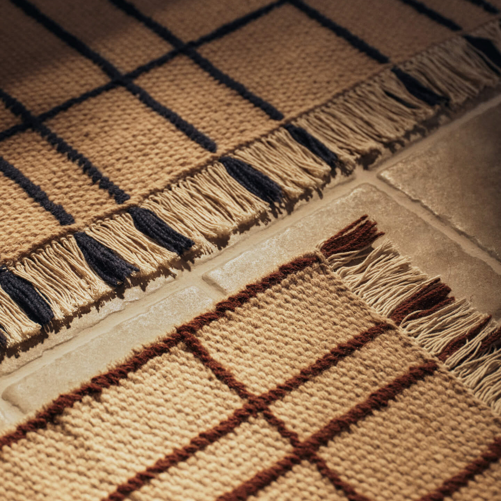 Sen runner, cream/brown, 200 x 80 cm, textile - ferm LIVING