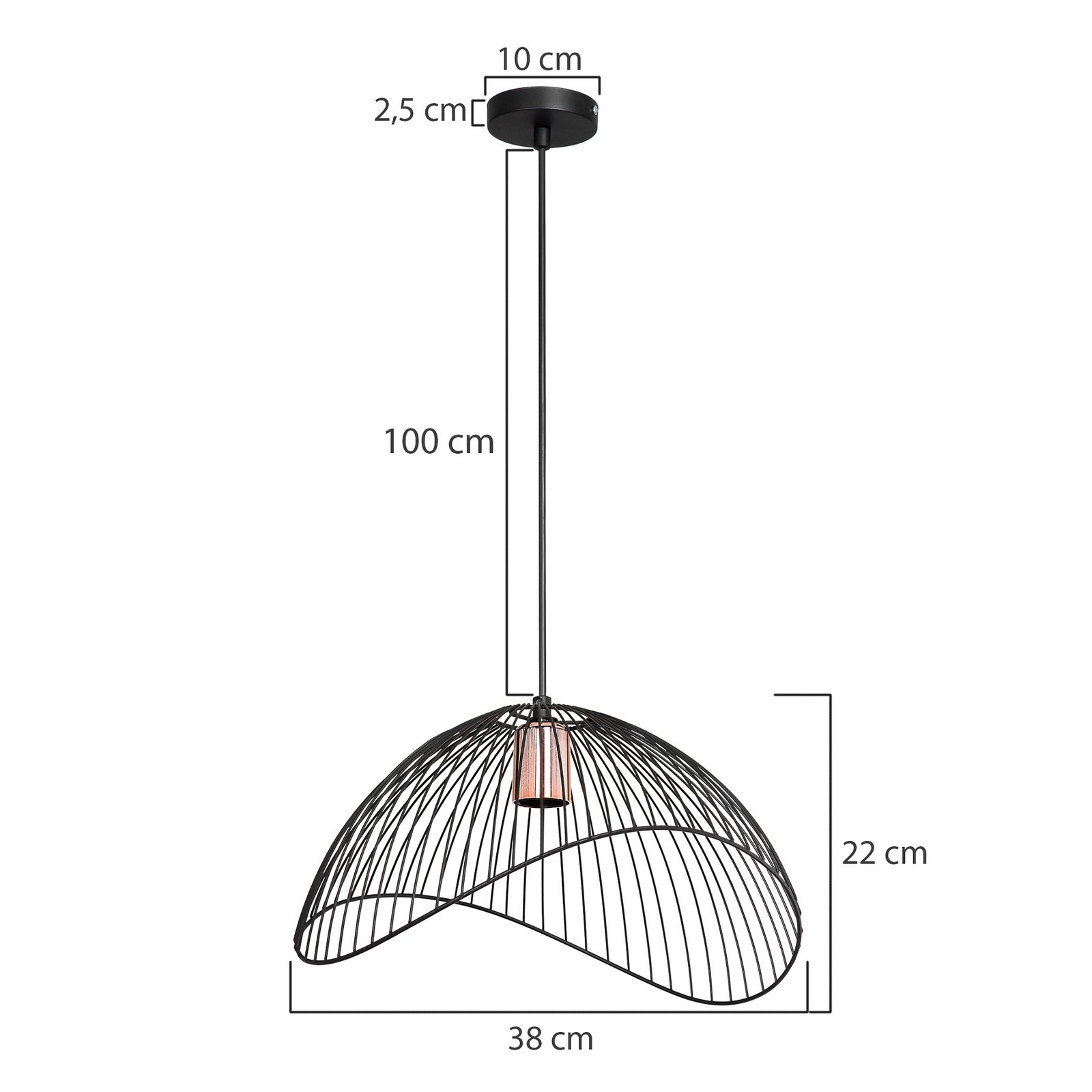 Telma lógó világítás, fekete, Ø 38 cm, fém