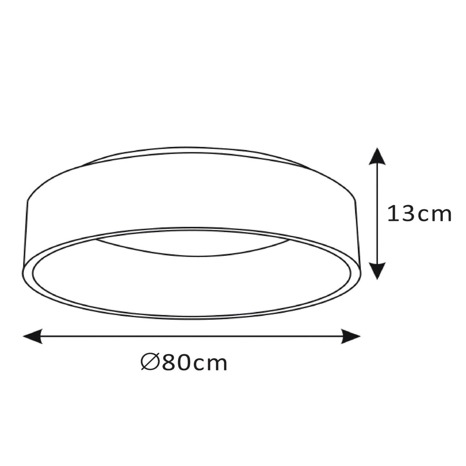 Talowe LED-kattovalaisin, musta, Ø 80 cm