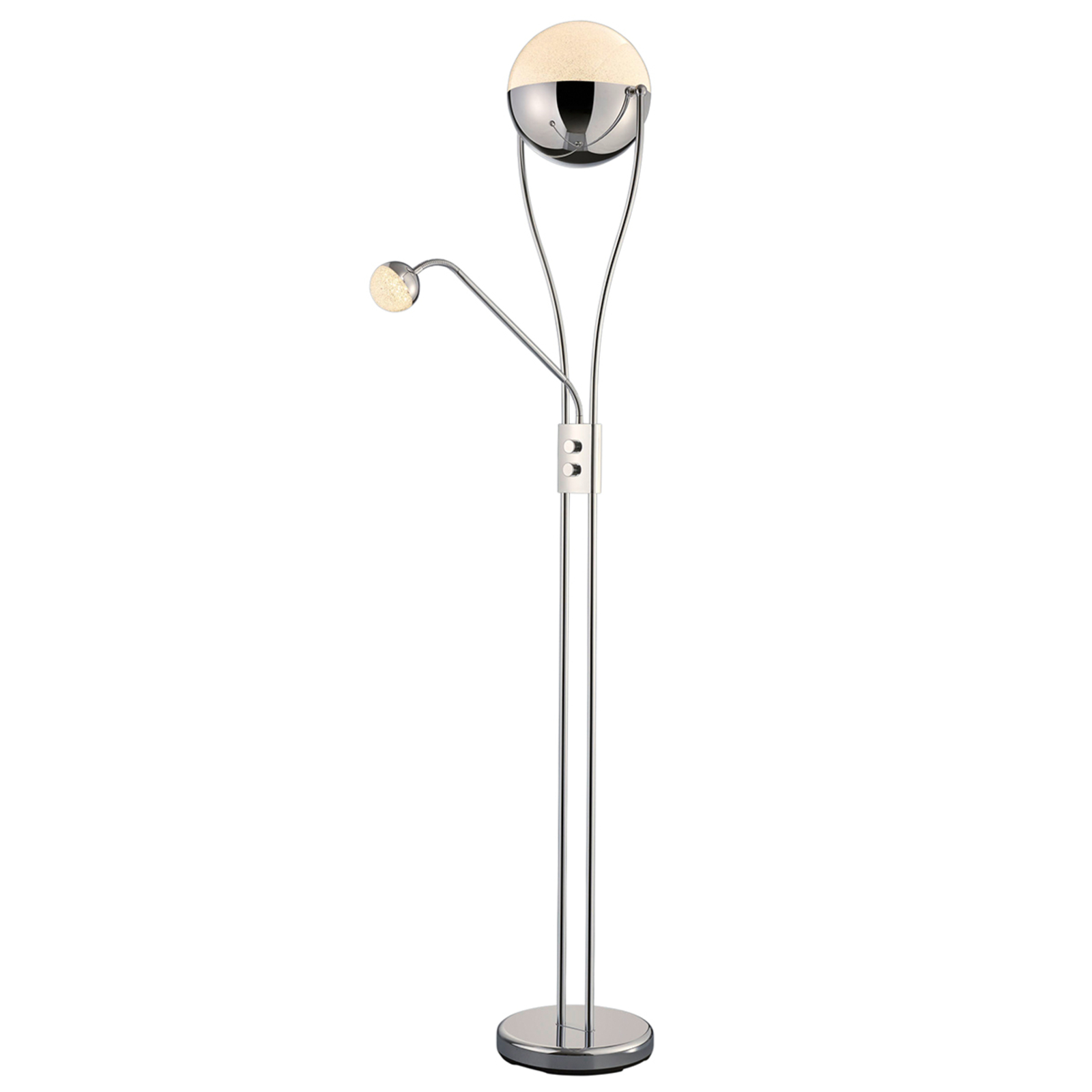 Trio Lighting With reading light - Chris LED floor lamp, for Living / Dining Room, metal, acrylic with crystal effect, energy efficiency: A+, W: 30 cm, H: 180 cm