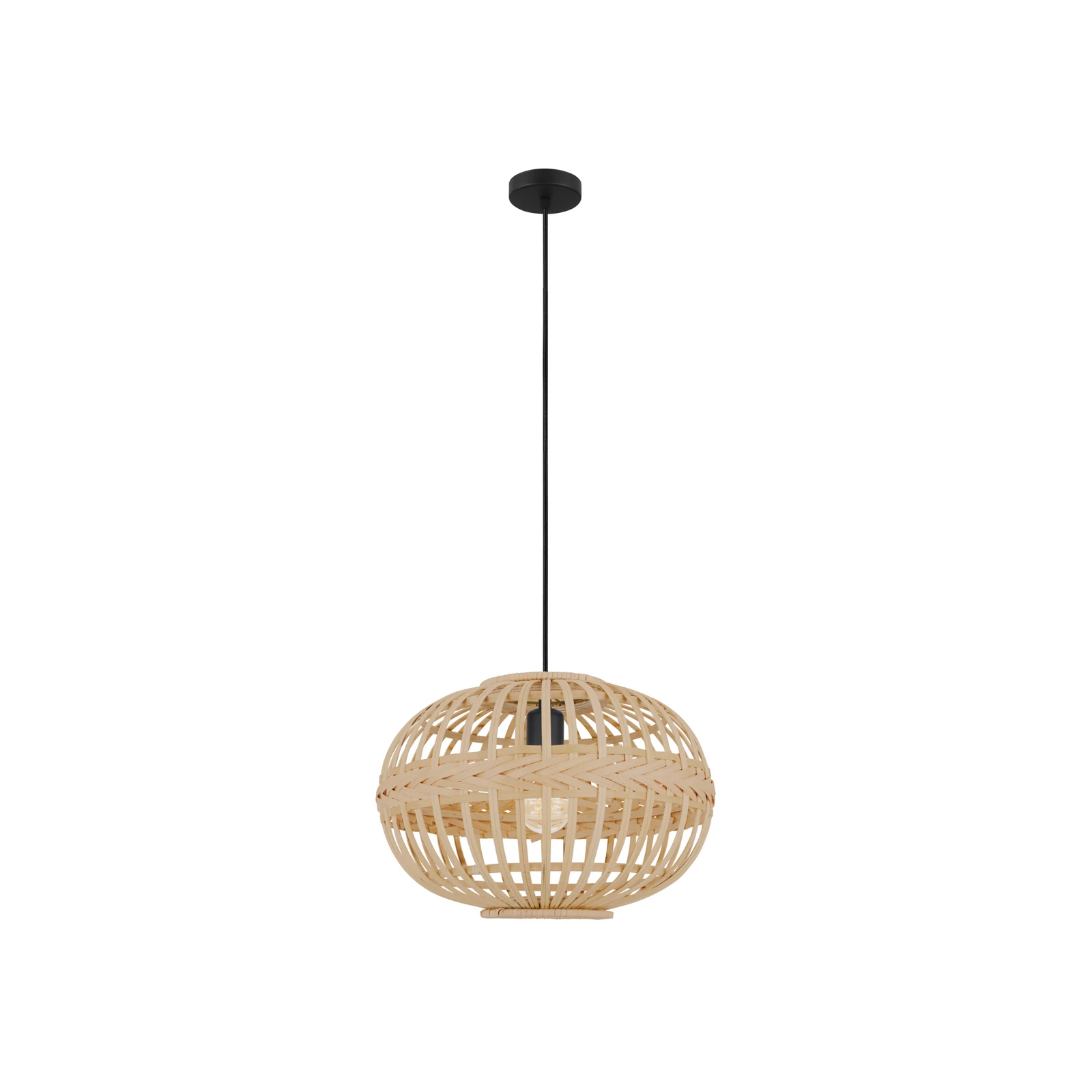 Závesná lampa Amsfield z bambusu oválny tvar