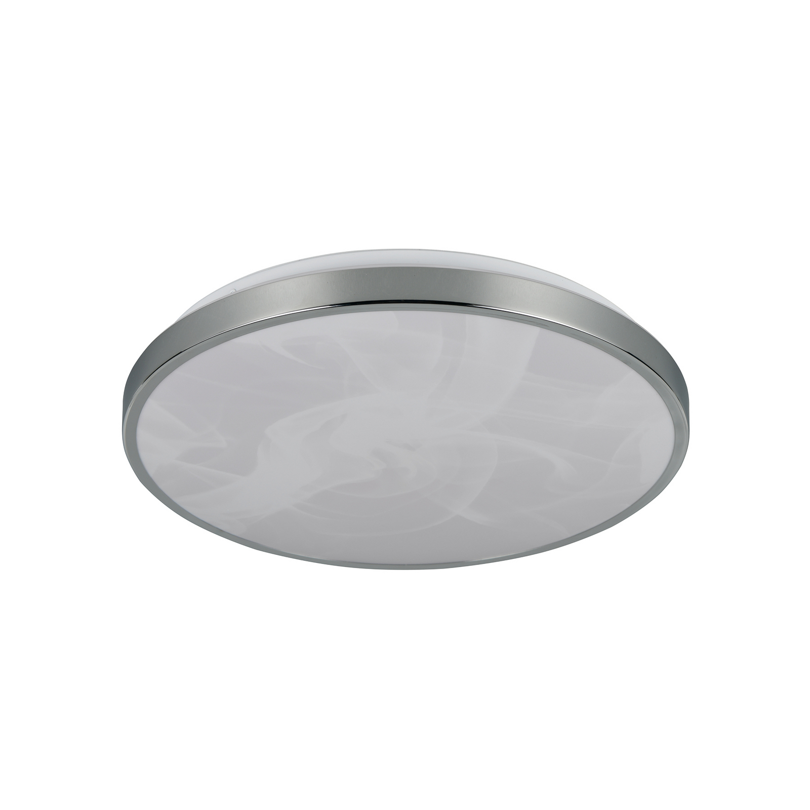 LED griestu lampa „Fena“, hroma krāsā, Ø 38 cm, metāls, IP44