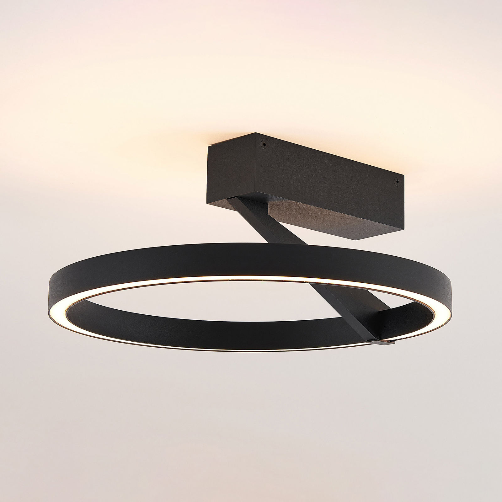 Molto Luce LED-Deckenlampe Melli SDI, schwarz, Alu, Ø 33 cm