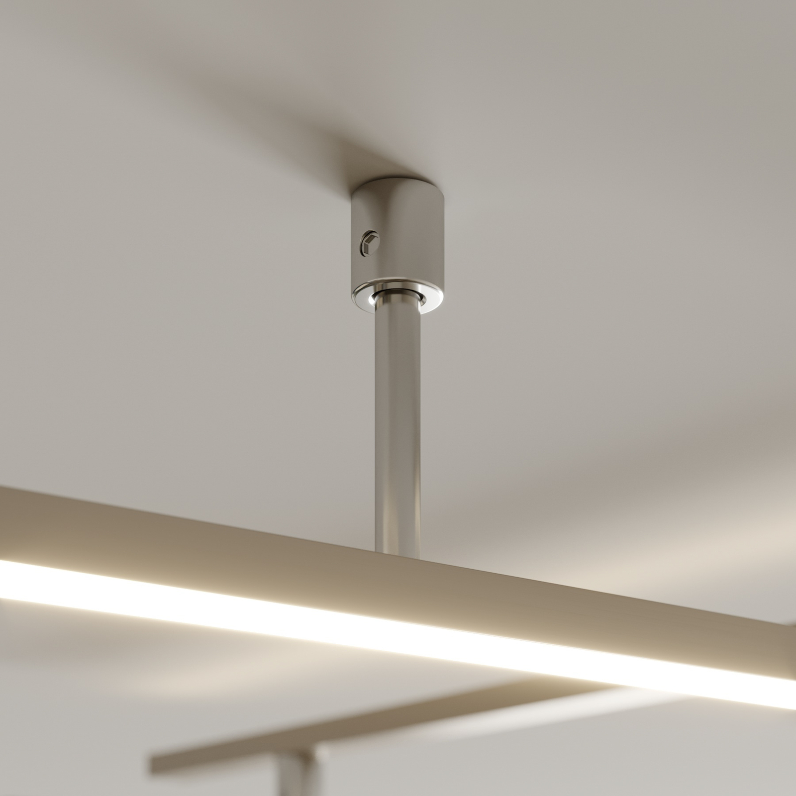 Schwenkbare LED-Deckenlampe Indira, Dimmer nickel