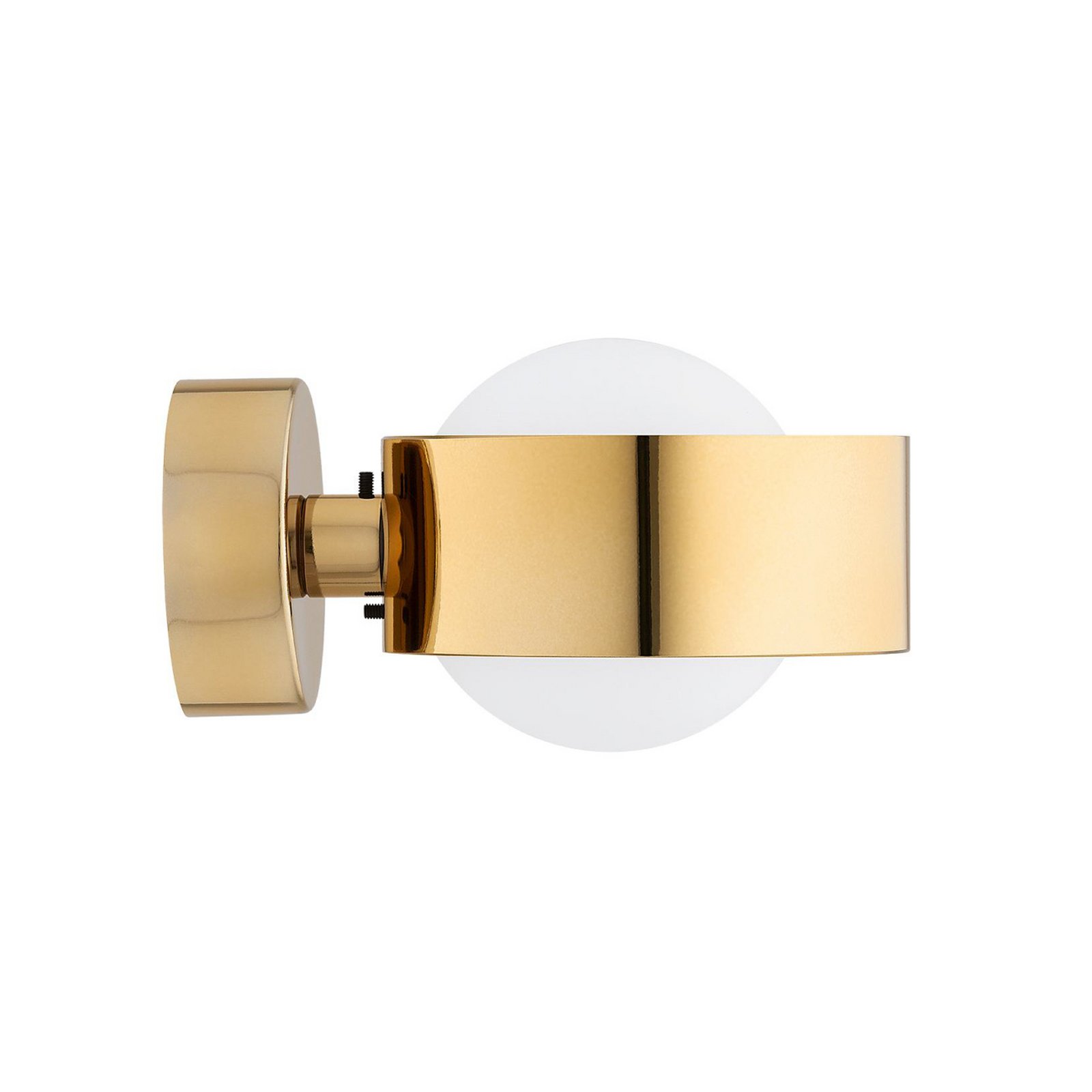 Mado wall light, brass-coloured steel, opal glass, 1-bulb