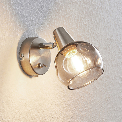 Lindby Almina -seinävalaisin, savulasi, 1-lamp.