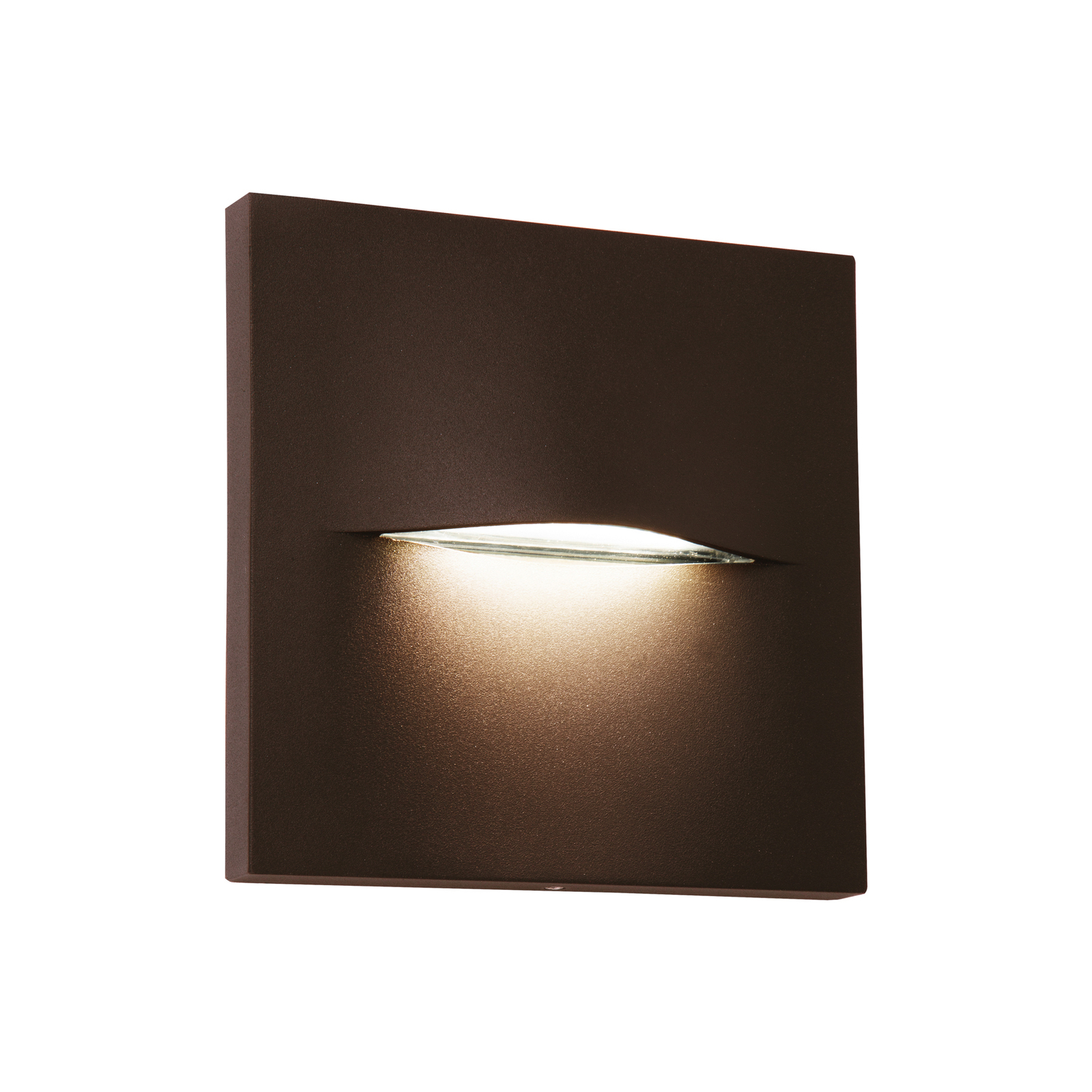 Vonkajšie nástenné svietidlo LED Vita, hrdzavohnedá farba, 14 x 14 cm