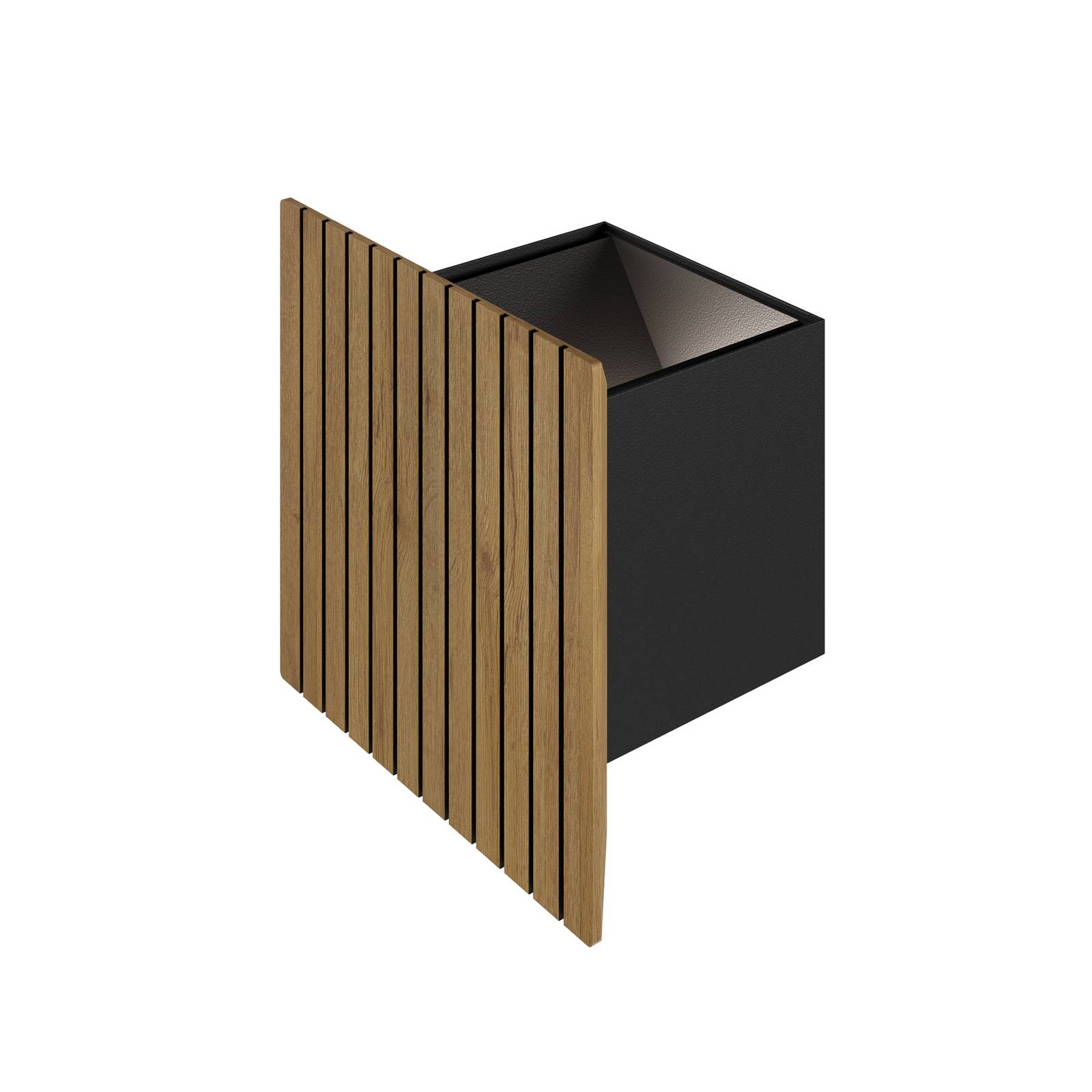 LED-Wandleuchte Inka S, eiche/schwarz, Holz, Höhe 15 cm
