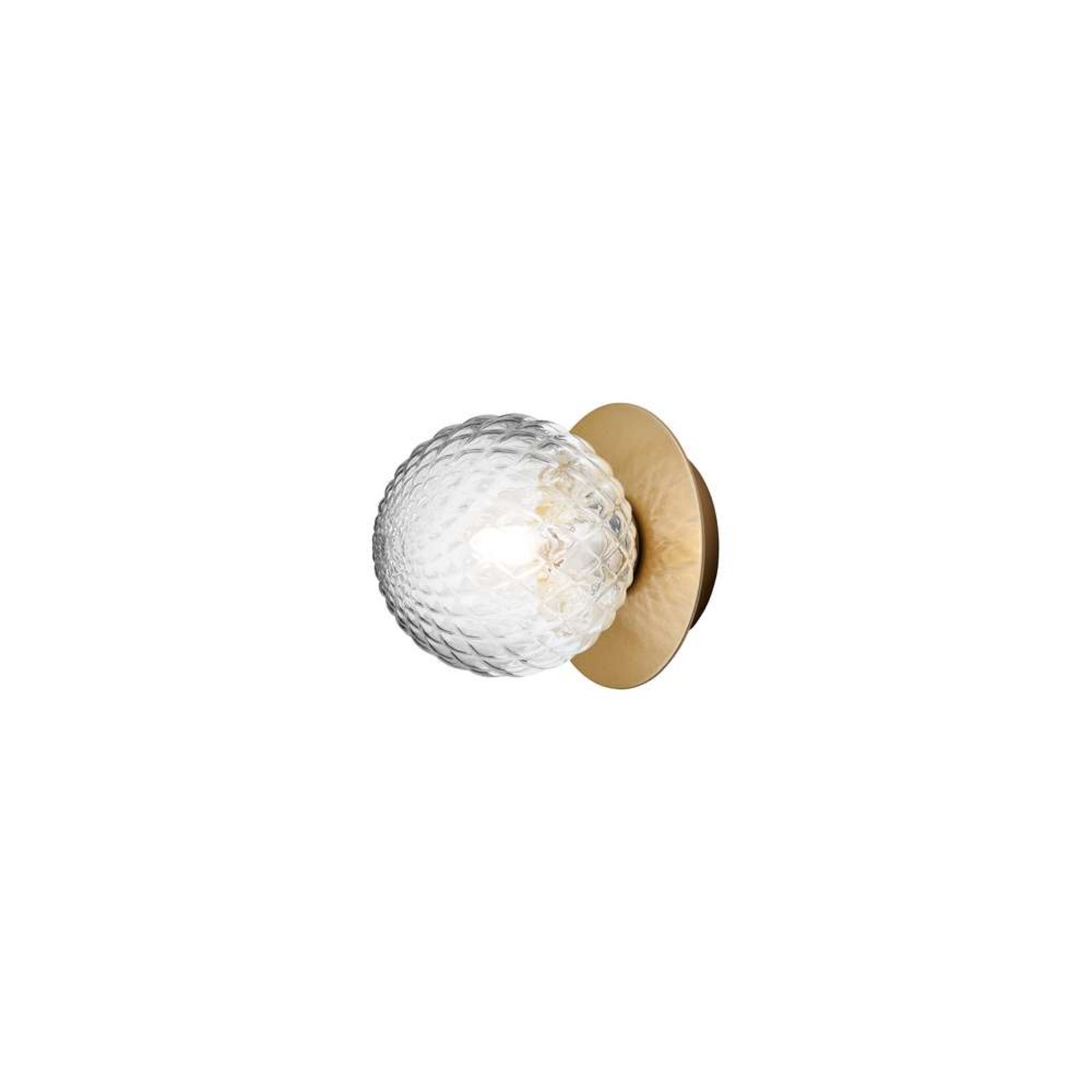 Nuura Candeeiro de parede Liila 1, IP44, Ø 14 cm, dourado/transparente