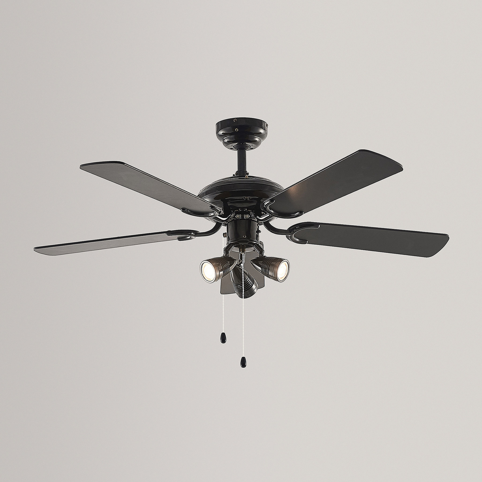 Lucande ceiling fan with light Anariki, quiet, black