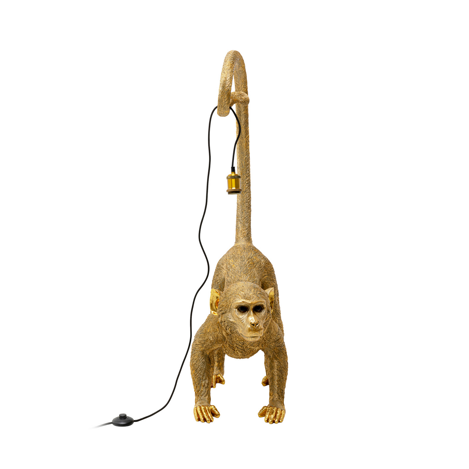 Lampe de sol KARE Monkey Dance, couleur or, 120 cm, E27