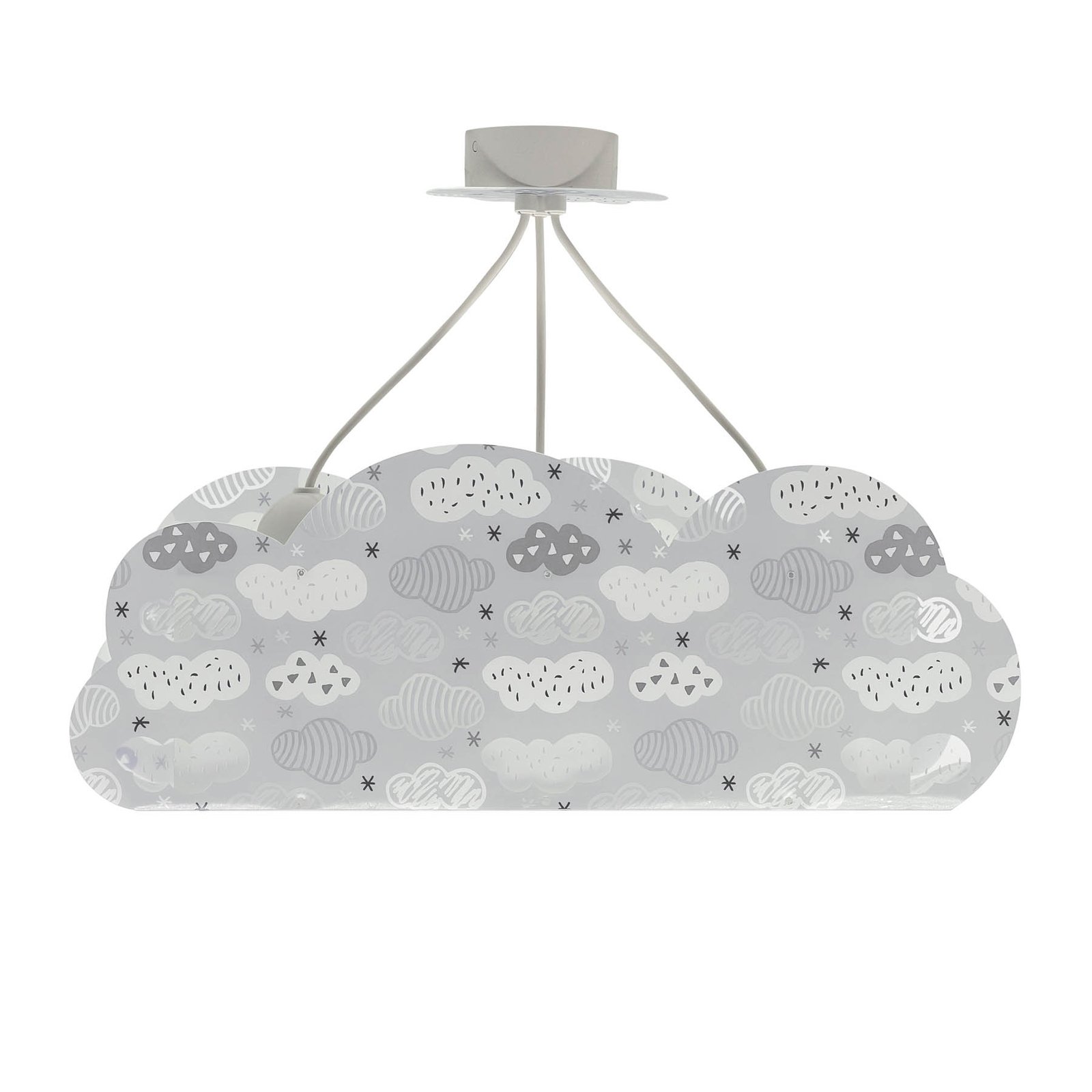 Hanglamp Cloud Grey in de vorm van een wolk, grijs