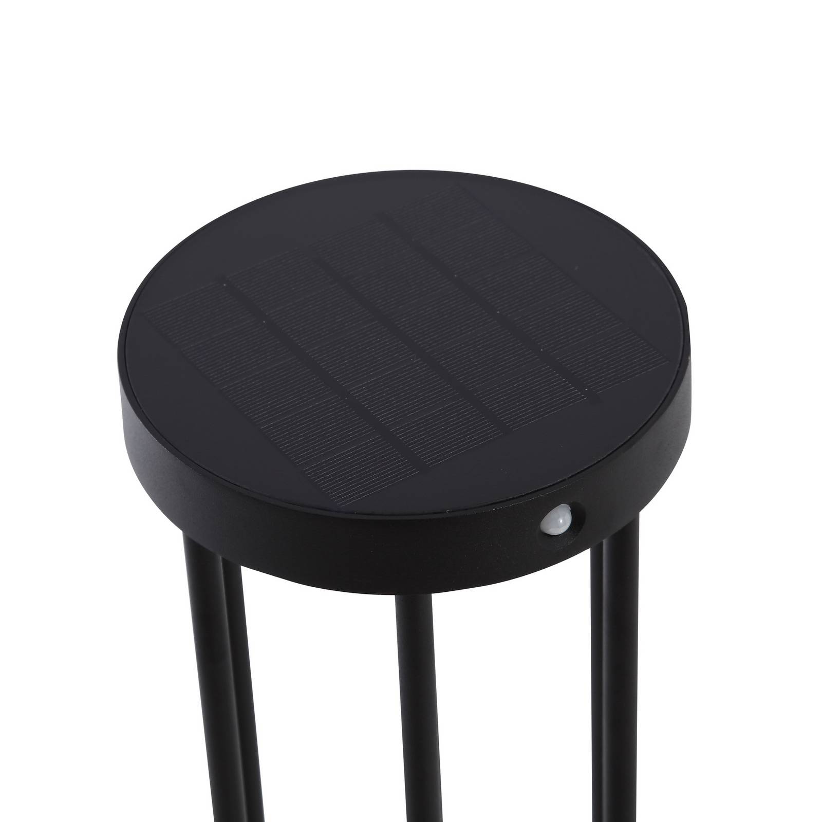 Słupek ogrodowy LED Lucande Evelis, czarny, aluminium, czujnik