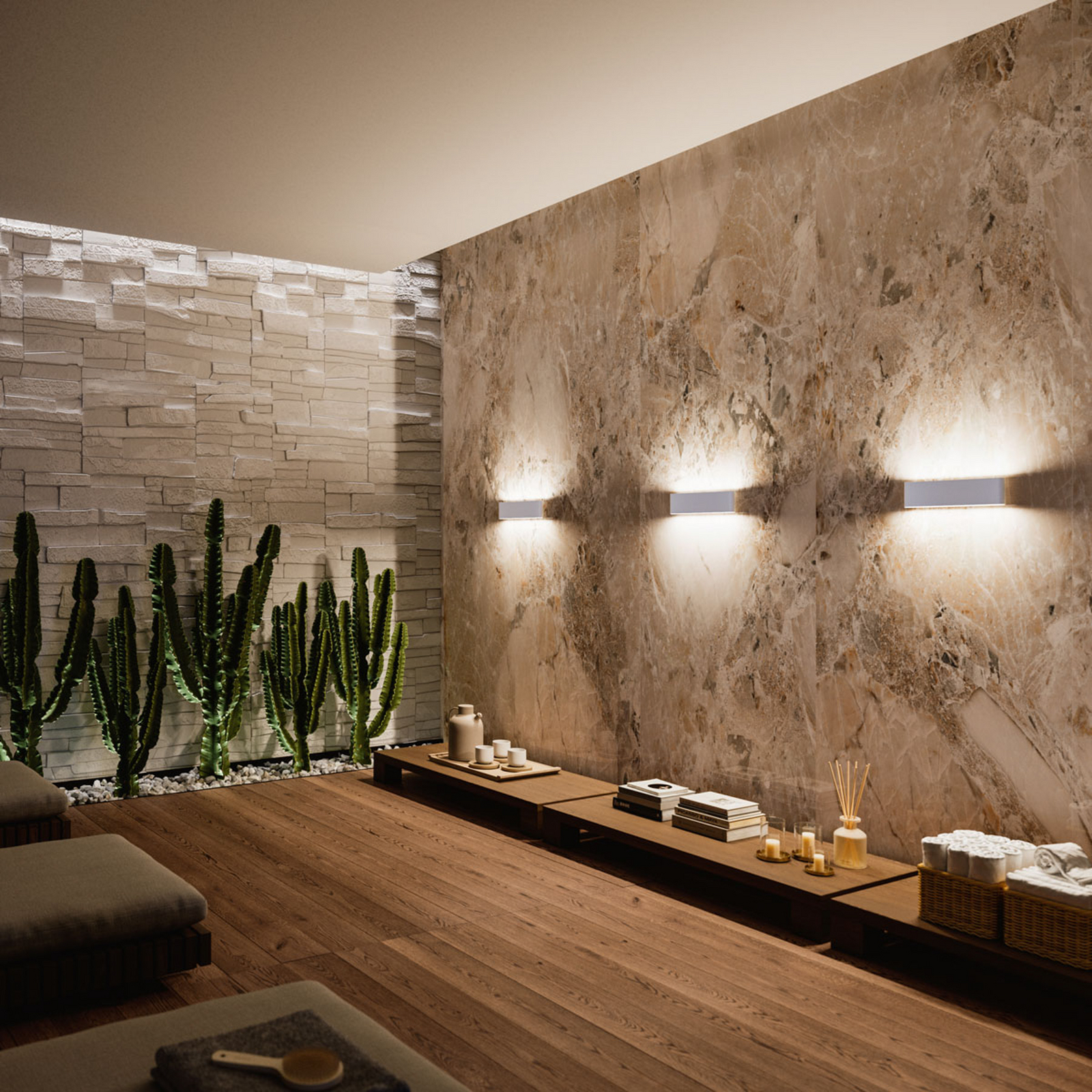 LED-Wandleuchte Satori, Breite 86,4 cm, weiß, 2.700 K, Alu