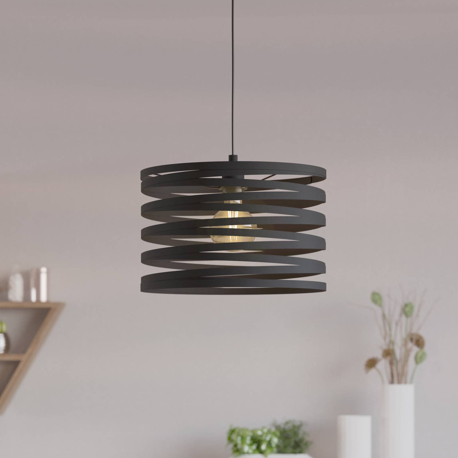 EGLO Suspension Cremella, Ø 37 cm, noir, acier
