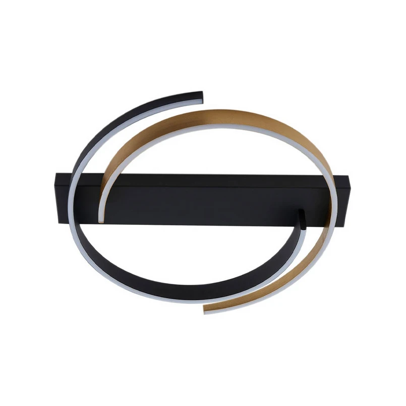 Lucande - Natsuma LED Plafondlamp Zwart/Goud
