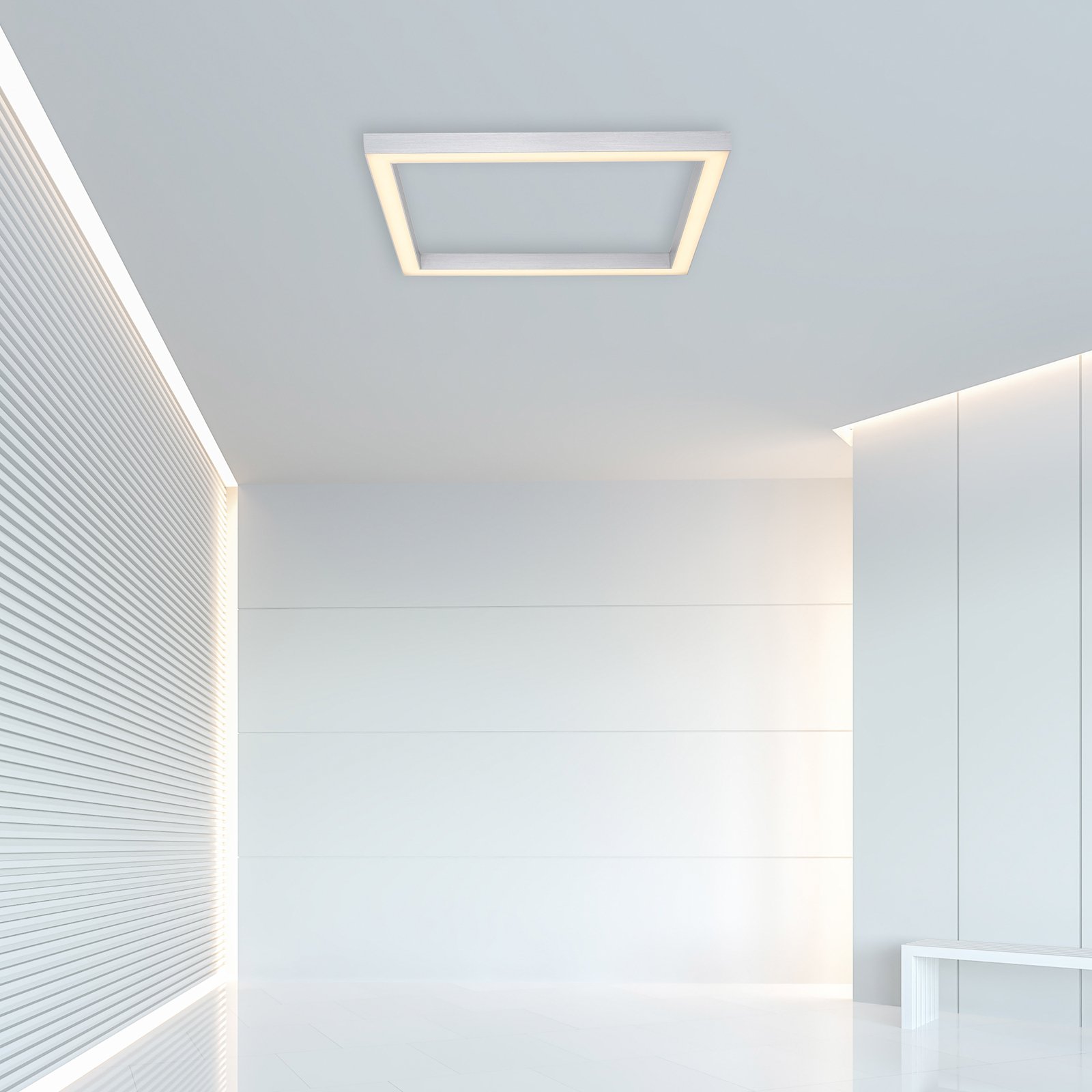 Paul Neuhaus Pure-Lines LED soffitto quadrata alu