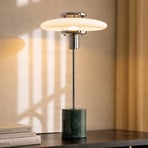 Lindby stolová lampa Branford, retro, biela/zelená opálové sklo/mramor