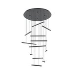 Lindoza LED hanging light, black, 44 cm, 12-bulb - Stars of Light