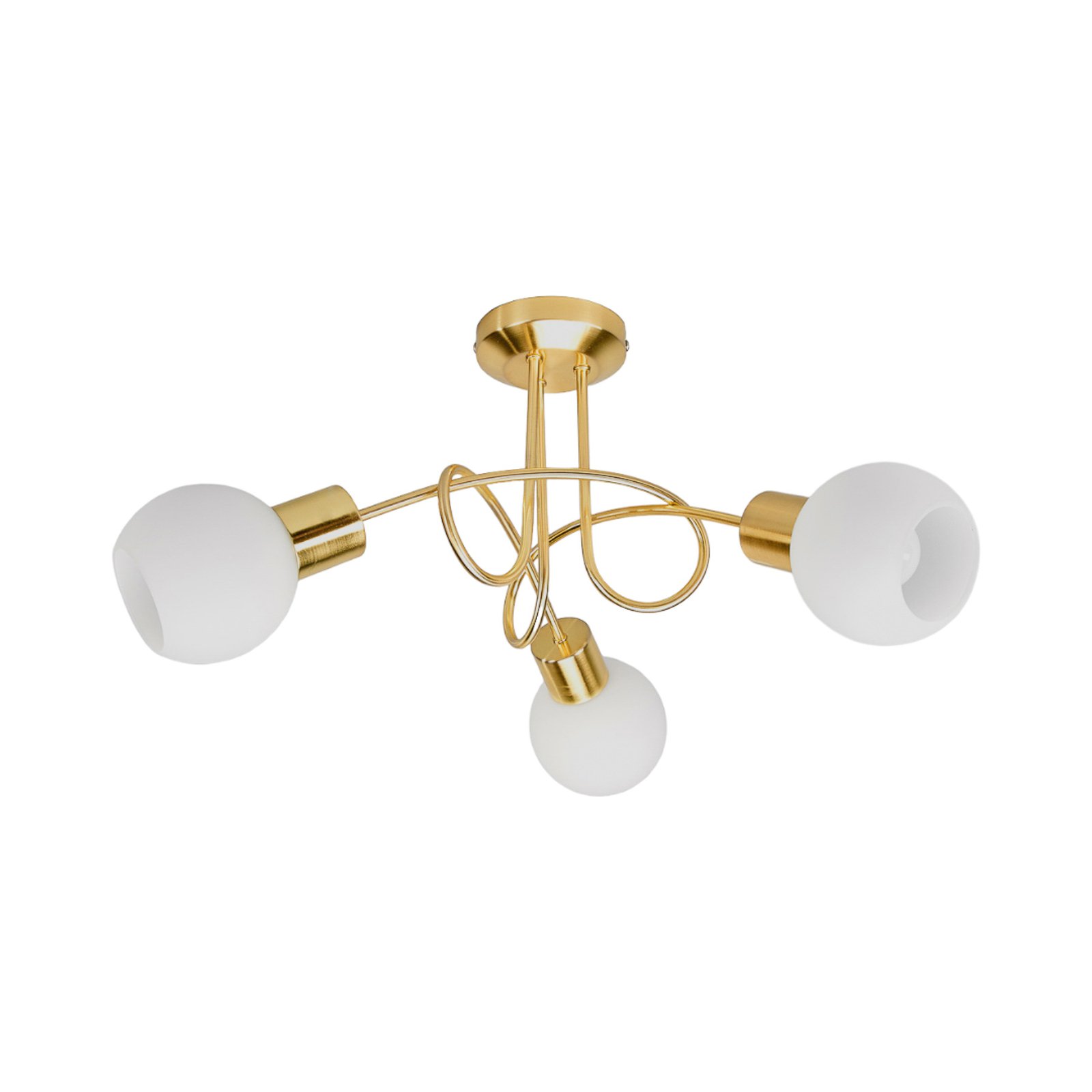 Lindby Deckenlampe Elaina, Ø52cm, 3-flg., messing, Glas, E14