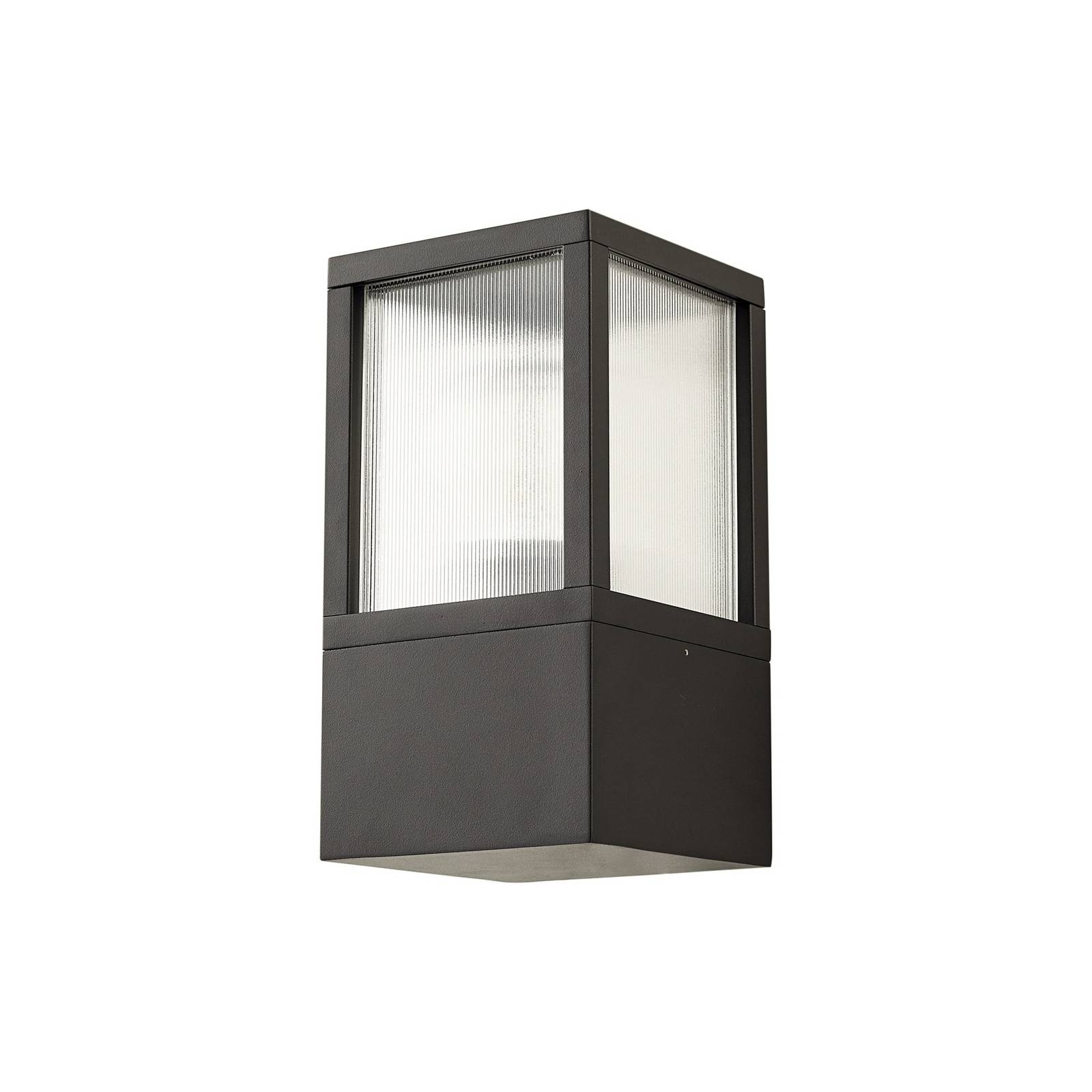Lucande Außenwandlampe Klemens, schwarz,Metall, IP54, Riffle