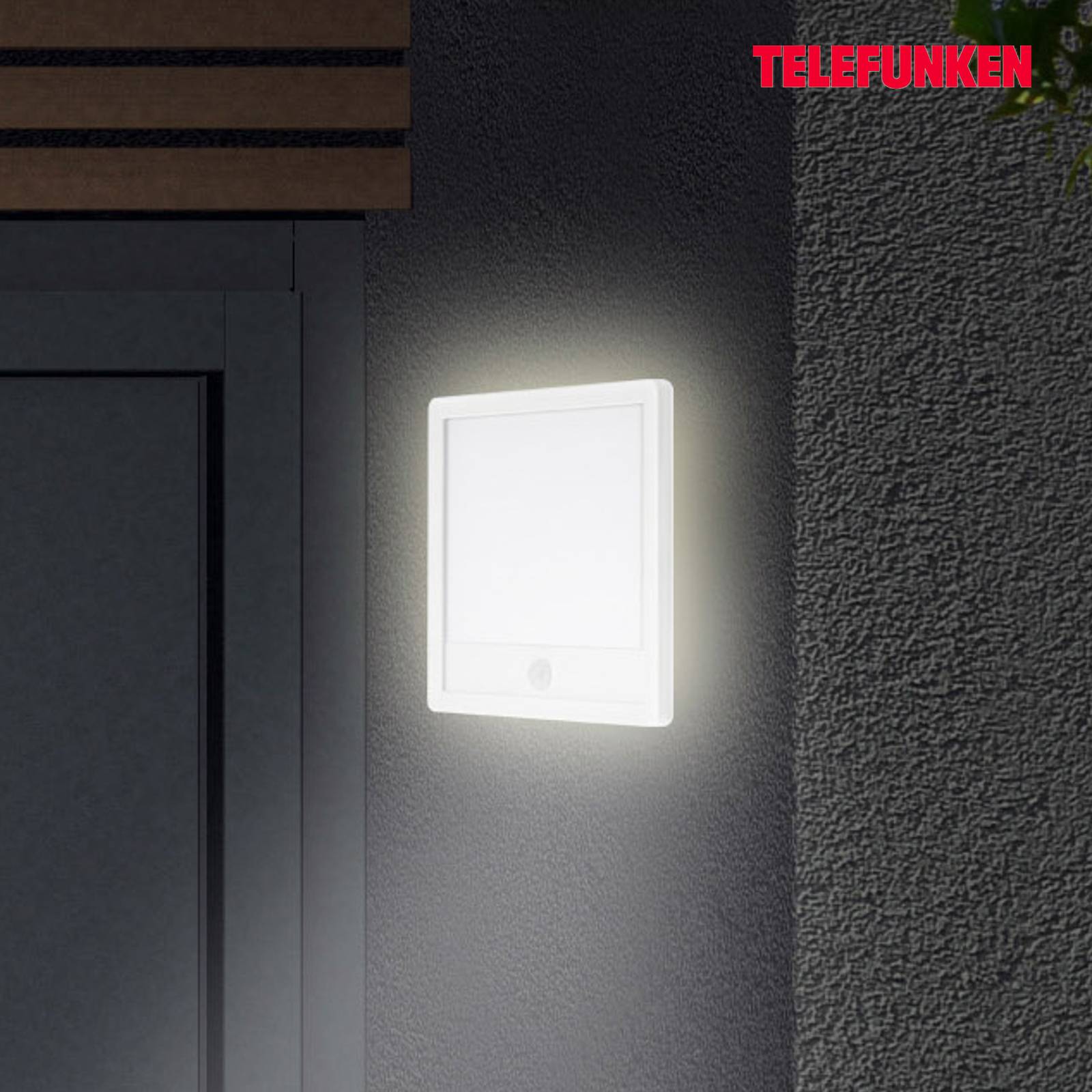 Telefunken Utomhusvägglampa med sensor Nizza 25x25cm vit