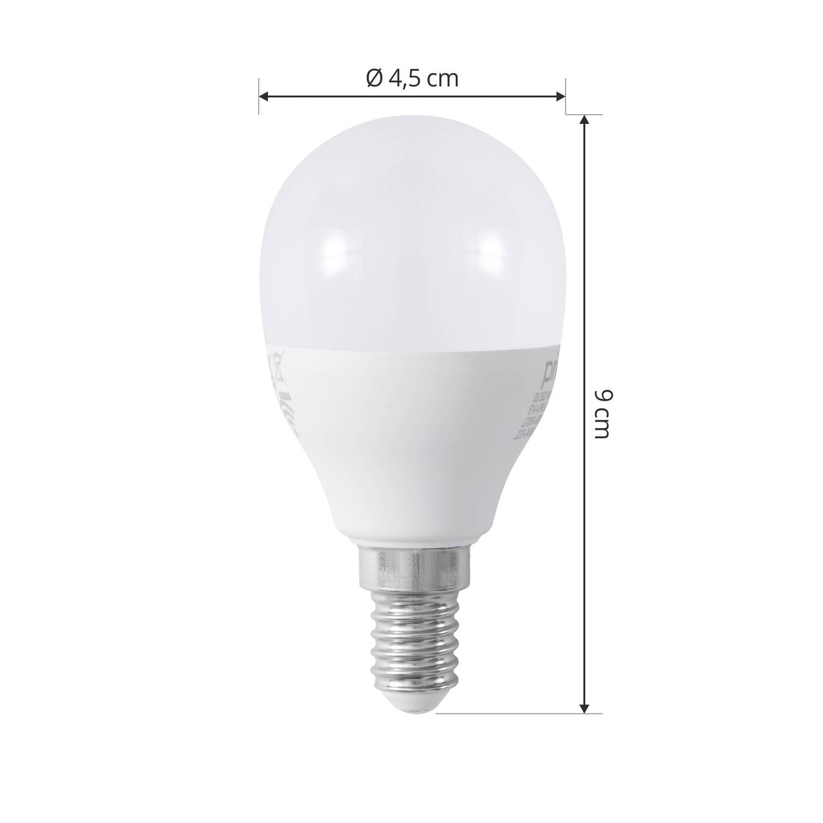 Prios Smart LED-dropplampa E14 4.9W Tuya WLAN matt CCT