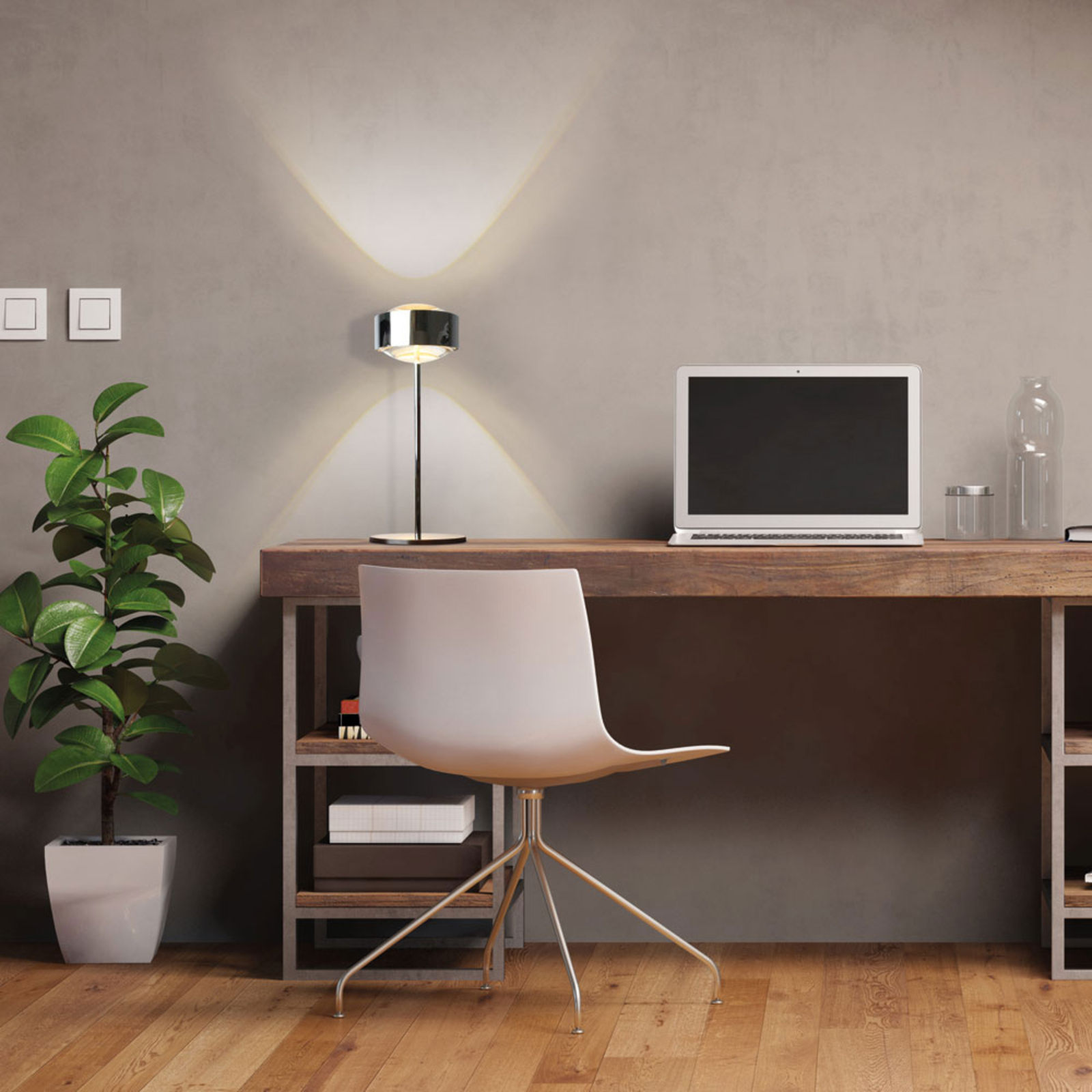 LED-Tischlampe Puk Meg Maxx Eye Table, Metalllook