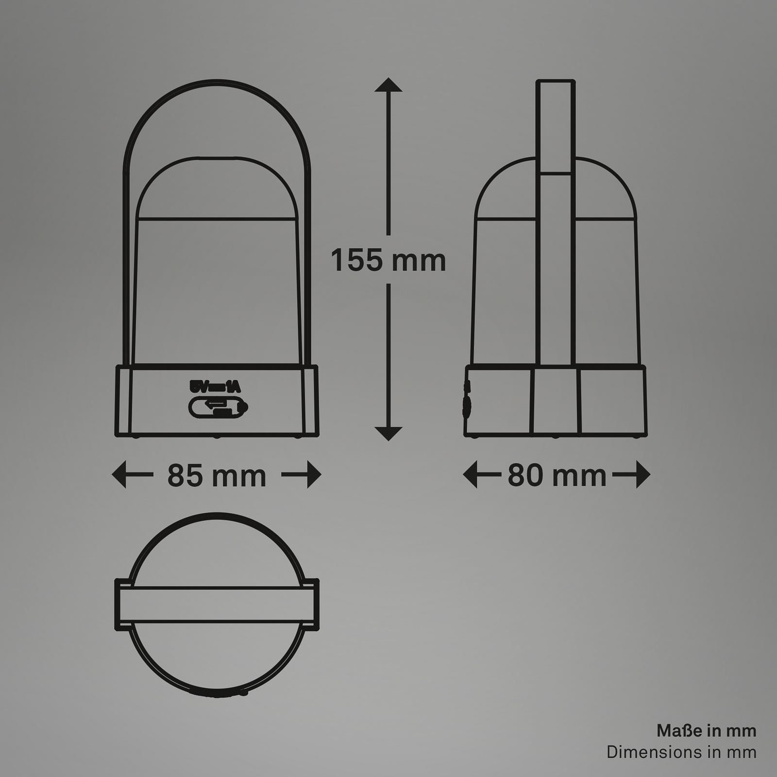 LED-Akku-Tischlampe ASA, kupferfarben, Höhe 15,5 cm, IP44