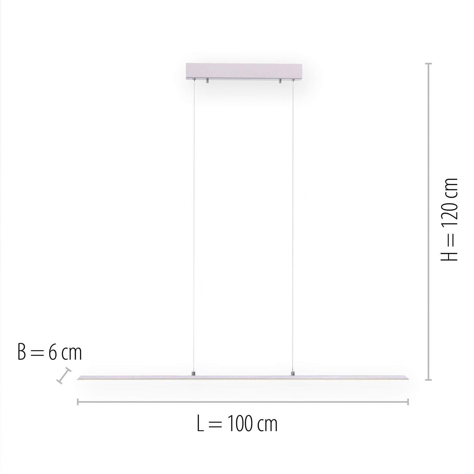 PURE żyrandol LED Lite, srebrny, 100 cm, CCT, ściemniany